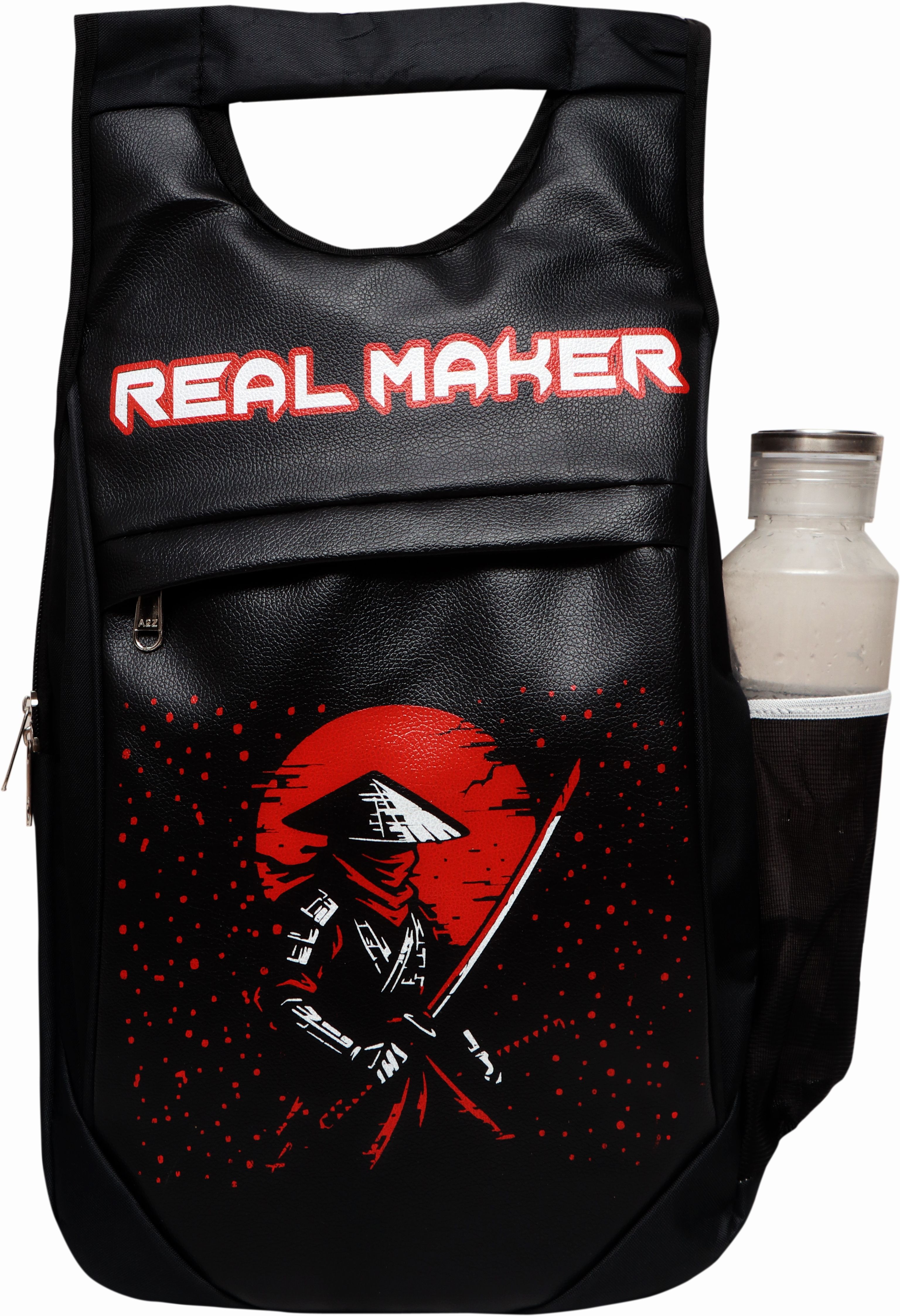 Medium 25 L Backpack Samurai Print Travel Gym Bag with Bottle Holder & Padded Straps-image-43