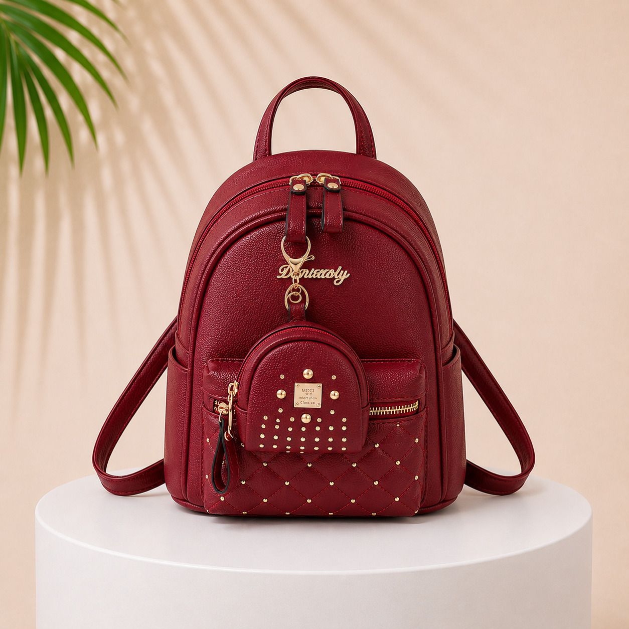 upternz Small 8 L Backpack Premium Luna Mini Quilted Backpack with Coin Pouch Lightweight with Front Pocket-picture-37