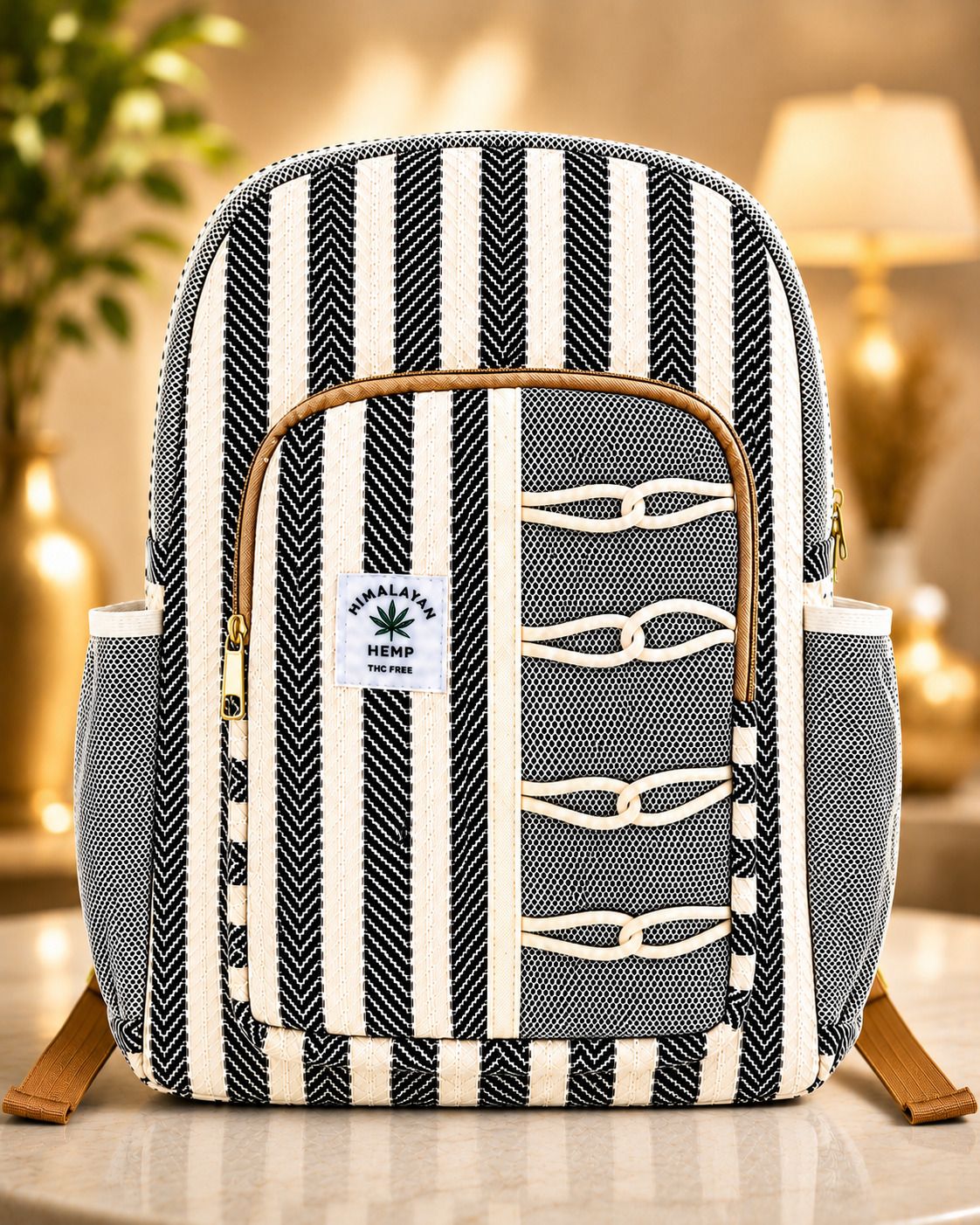 cult factory Medium 25 L Laptop Backpack Stylish Black Casual Backpack for Women Striped Big College Bag Pack for Women-picture-15