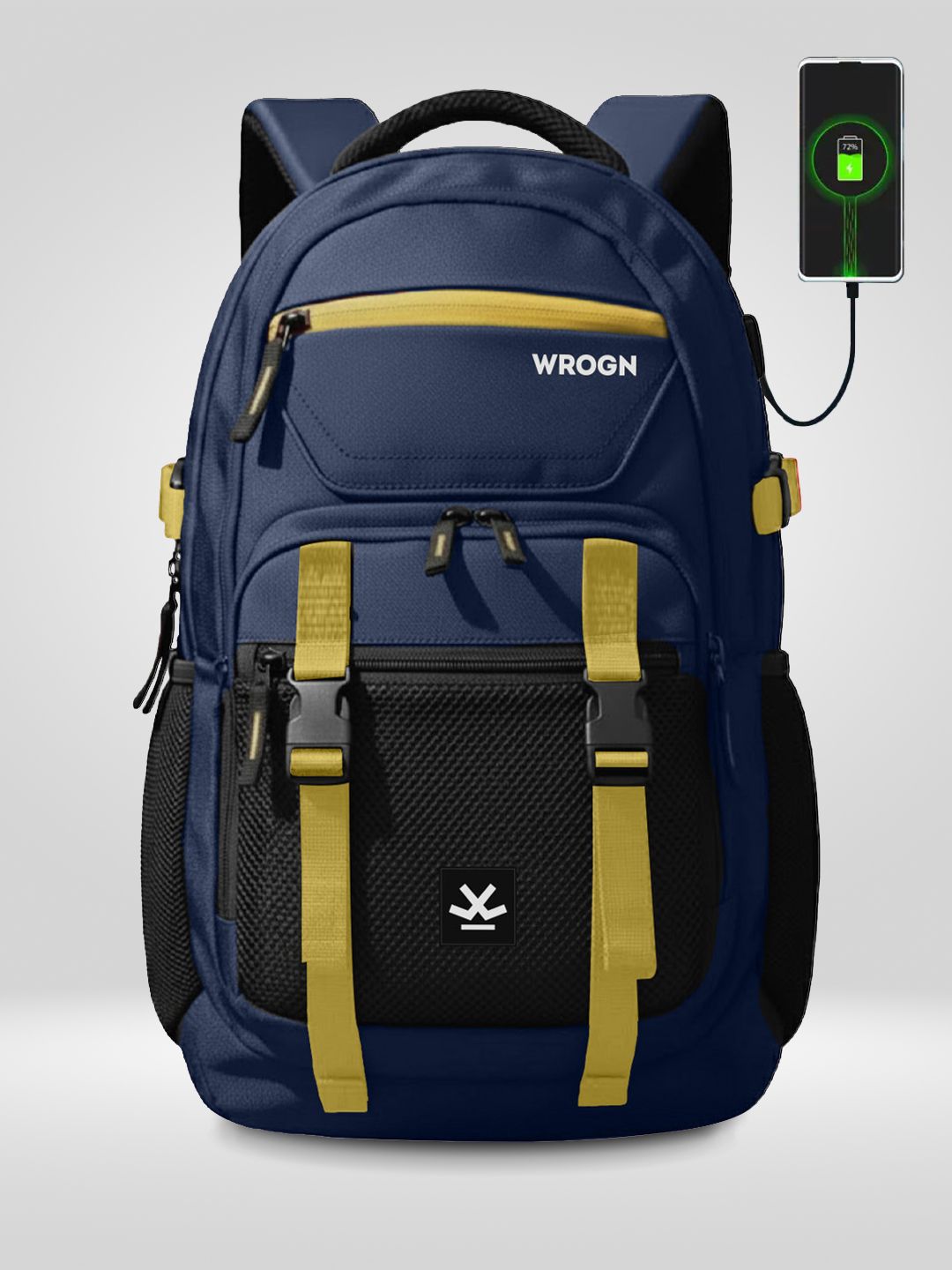 wrogn Large 42 L Laptop Backpack Unisex Ashper 2.0 with USB Port, Rain Cover and Reflective Strip-picture-21