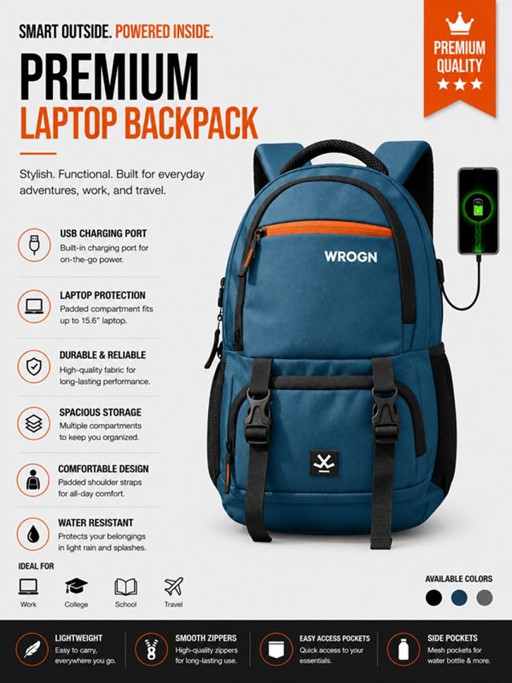 Large 40 L Laptop Backpack Wrong-black-A-image-42
