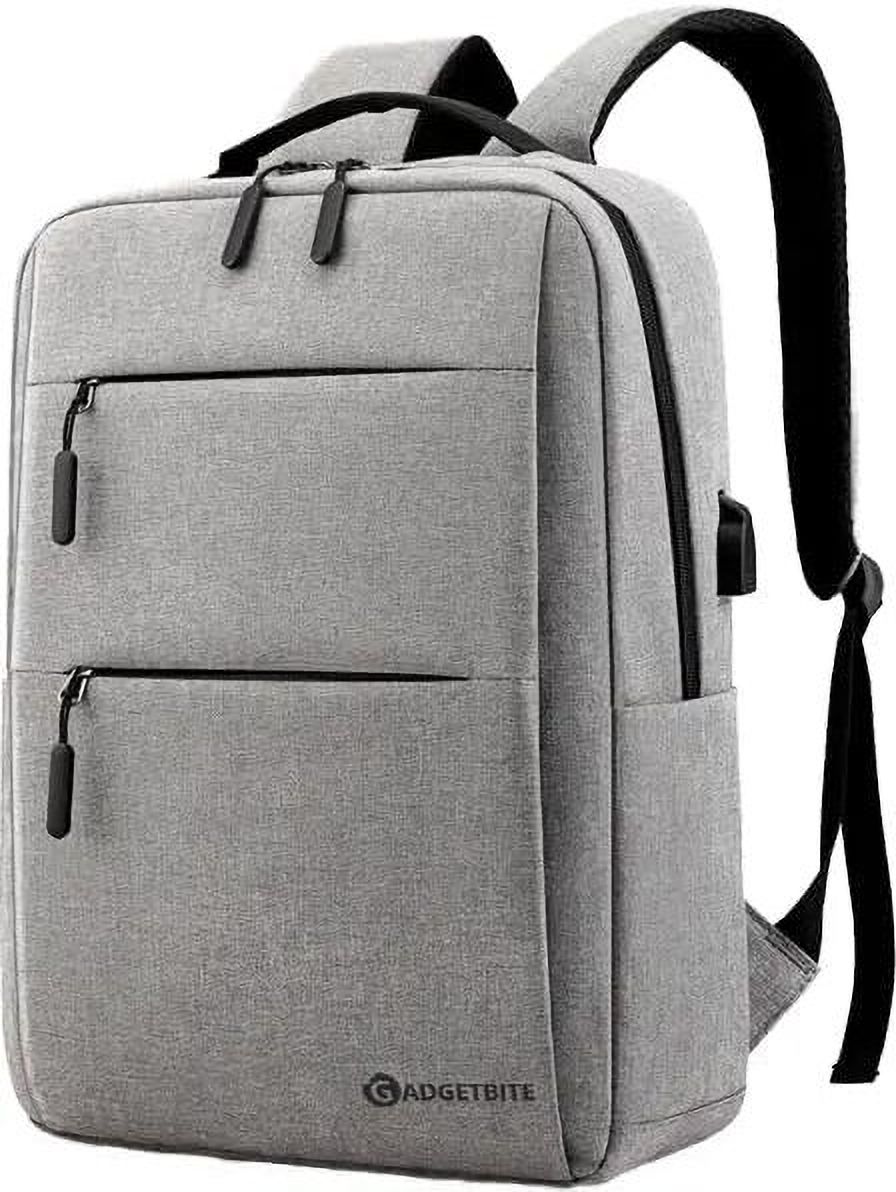 Small 20 L Backpack Graphite 20L PU Leather Laptop Bag 15.6inch with Luggage Strap & Bottle Pocket-image-24