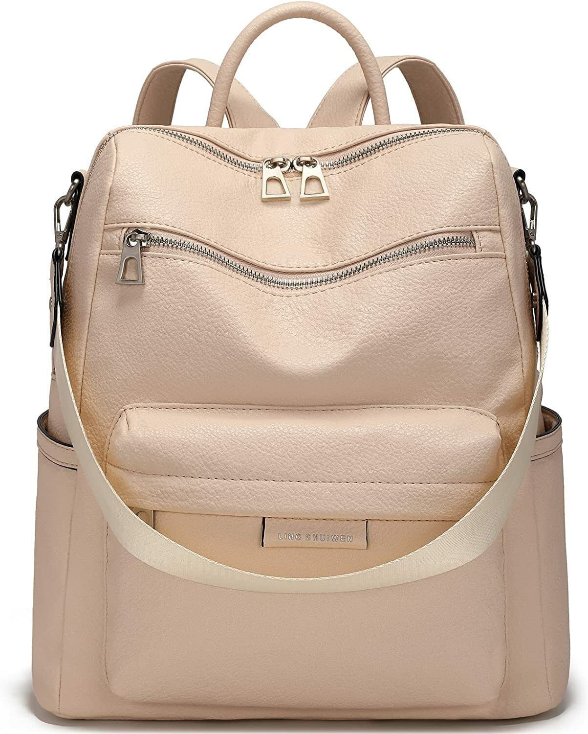 Medium 26 L Backpack Backpack Purse for Women Convertible Travel Vintage PU Leather Shoulder Bag-image-42