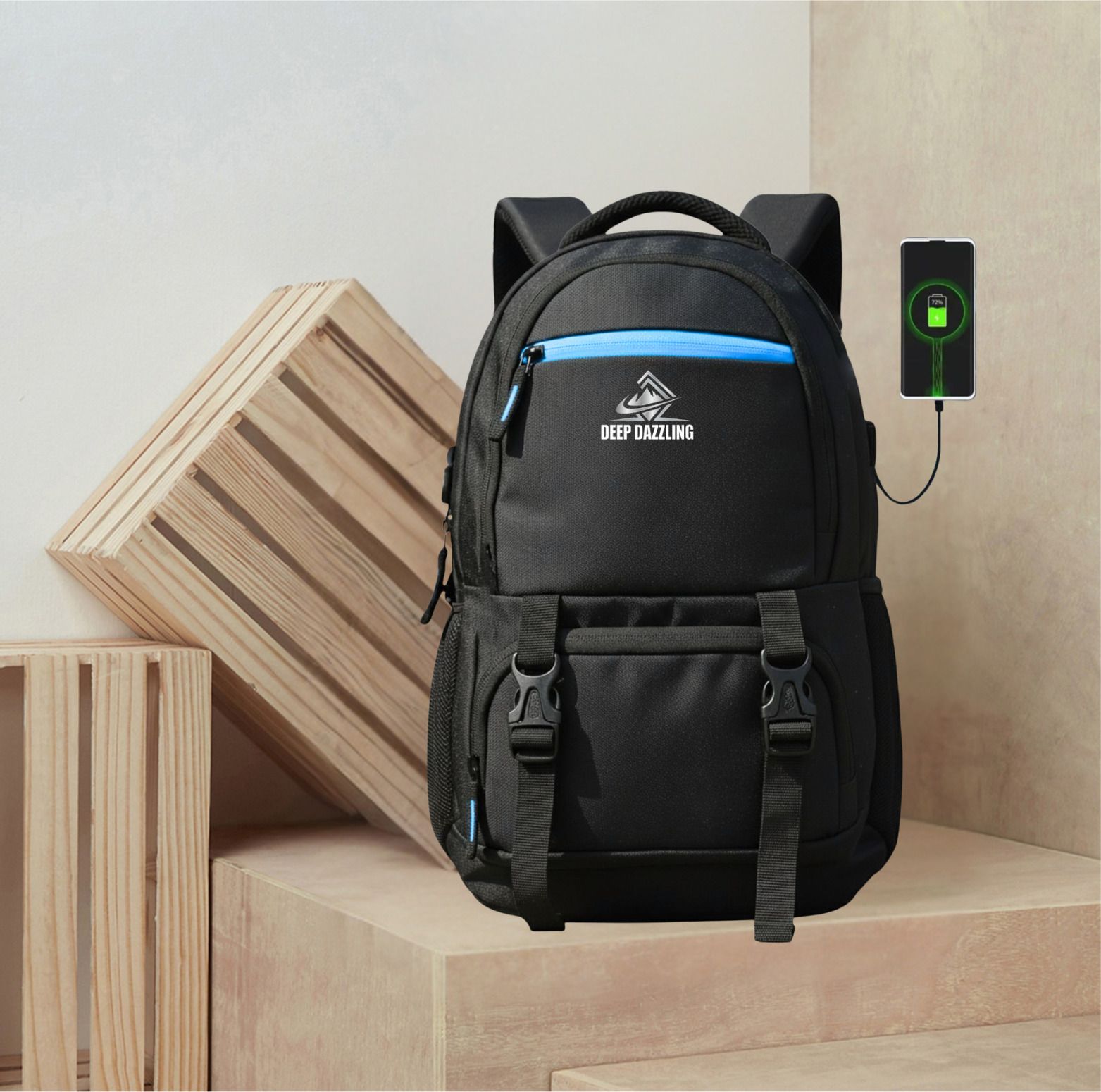 Large 40 L Laptop Backpack Unisex Spacy School Collage Office Backpack With Rain Cover And With USB Port.-image-29