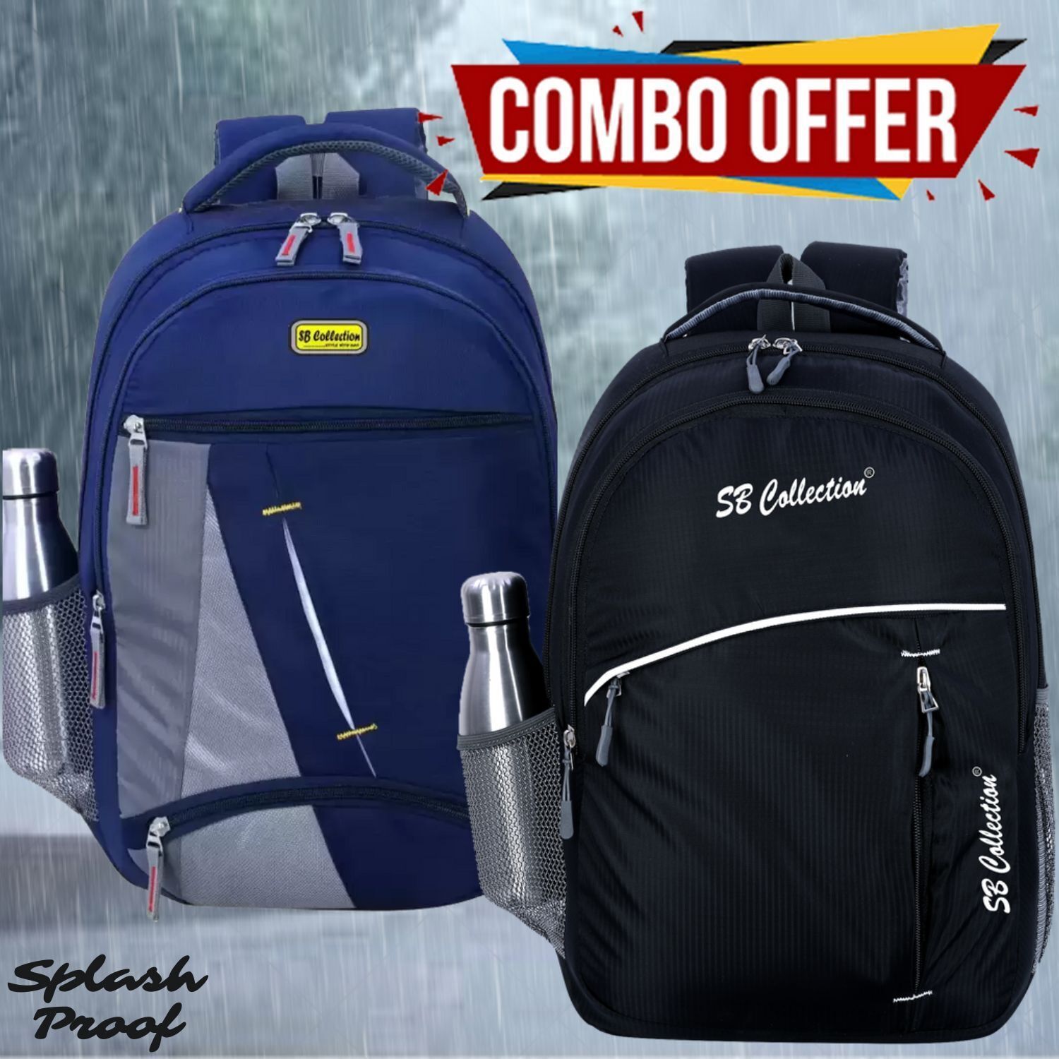 sbcollection Large 34 L Laptop Backpack Premium Water-Proof Bags (Combo of 2) for Daily Commute of School College Office-picture-18