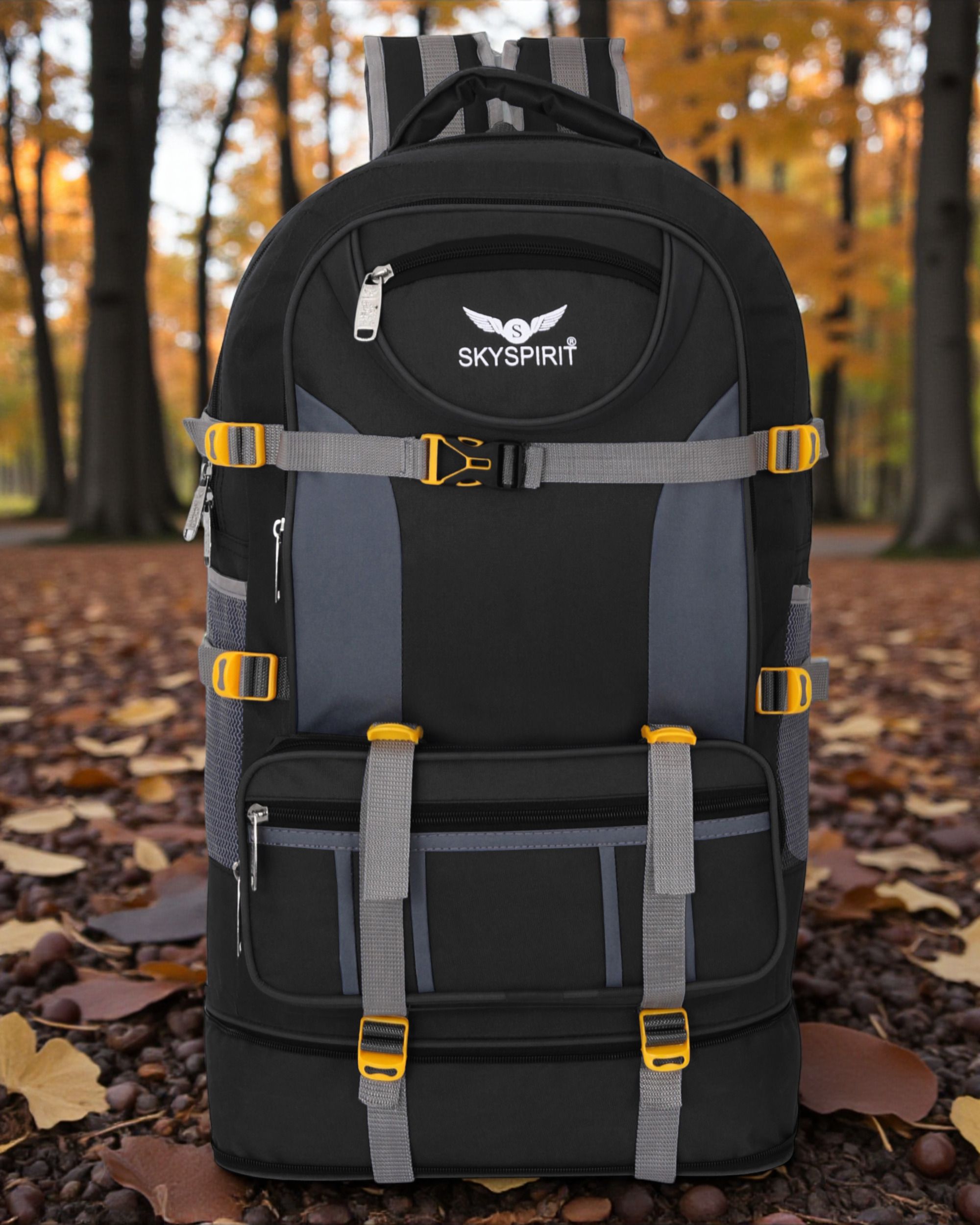 Expandable Travel Rucksack Backpack with Multiple Pockets | Trekking Hiking Bag Rucksack - 90 L-image-13
