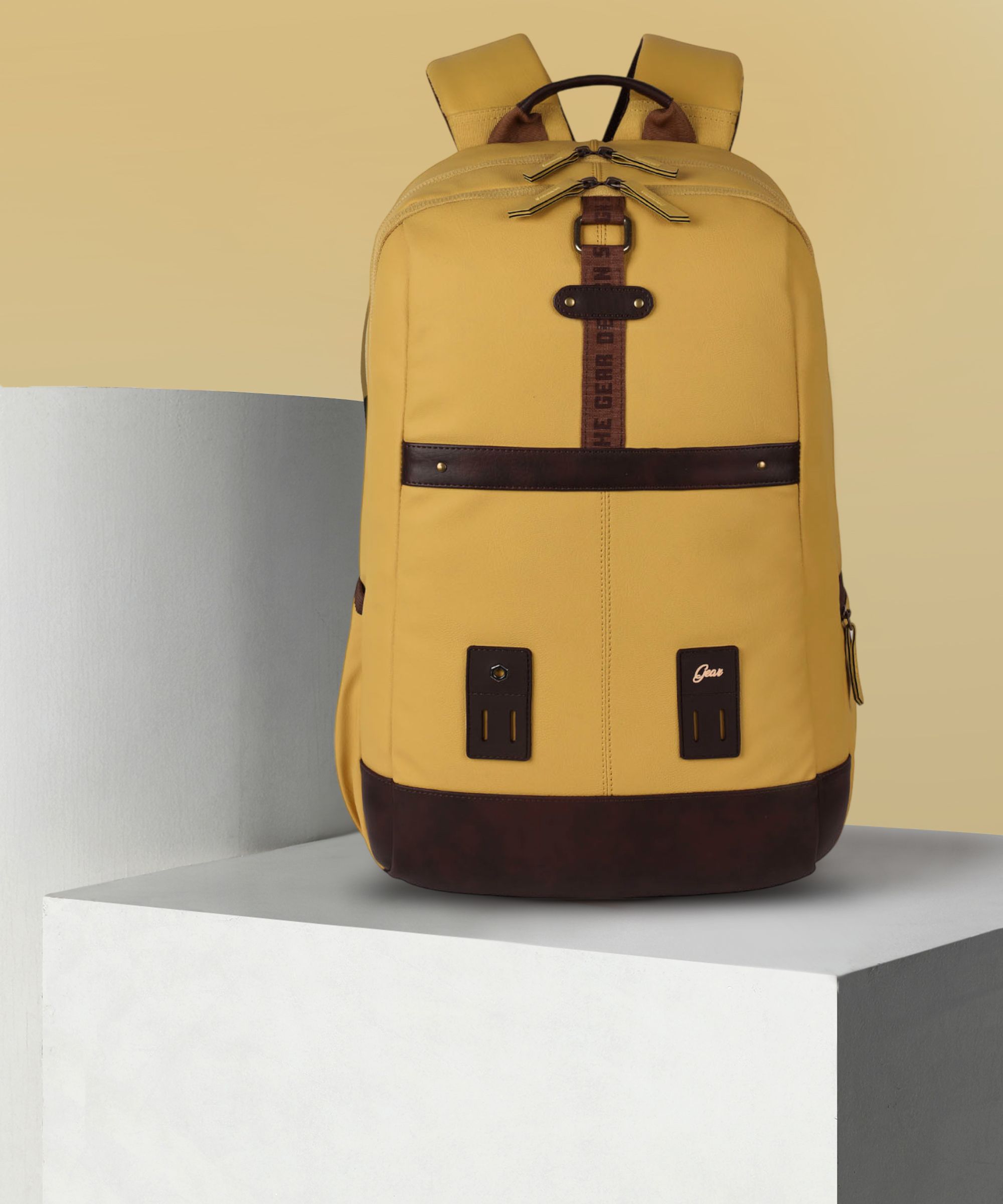 Large 31 L Laptop Backpack Classic Anti Theft Faux Leather-image-38