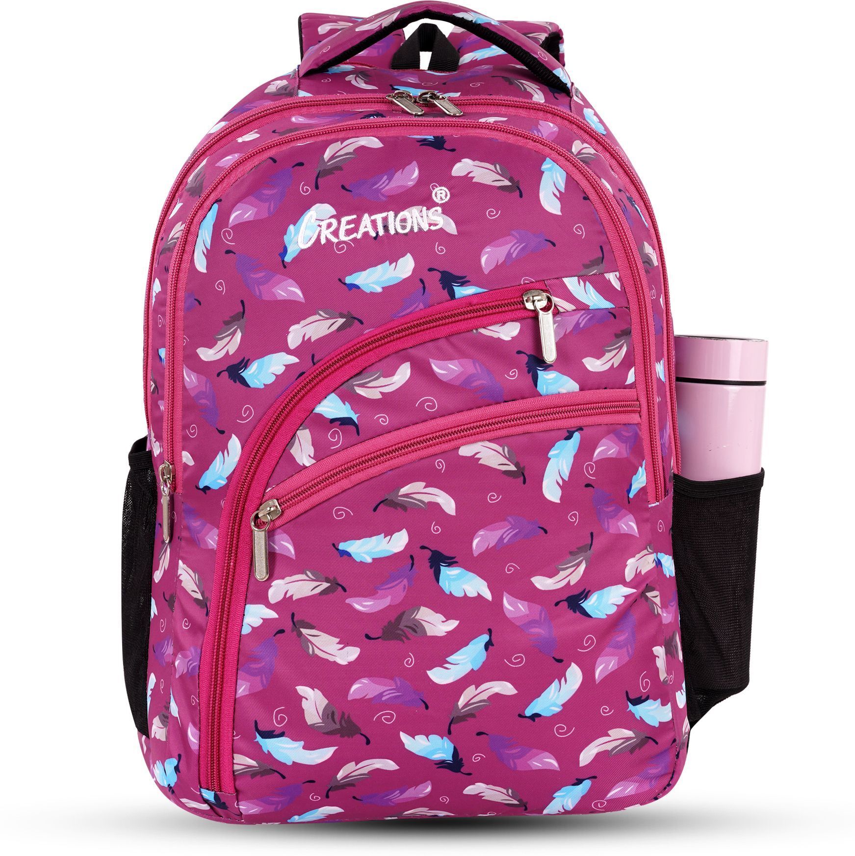 navela Stylish Feather Print Backpack for Girls ,Boys| Lightweight School & College Bag Waterproof Backpack-picture-47