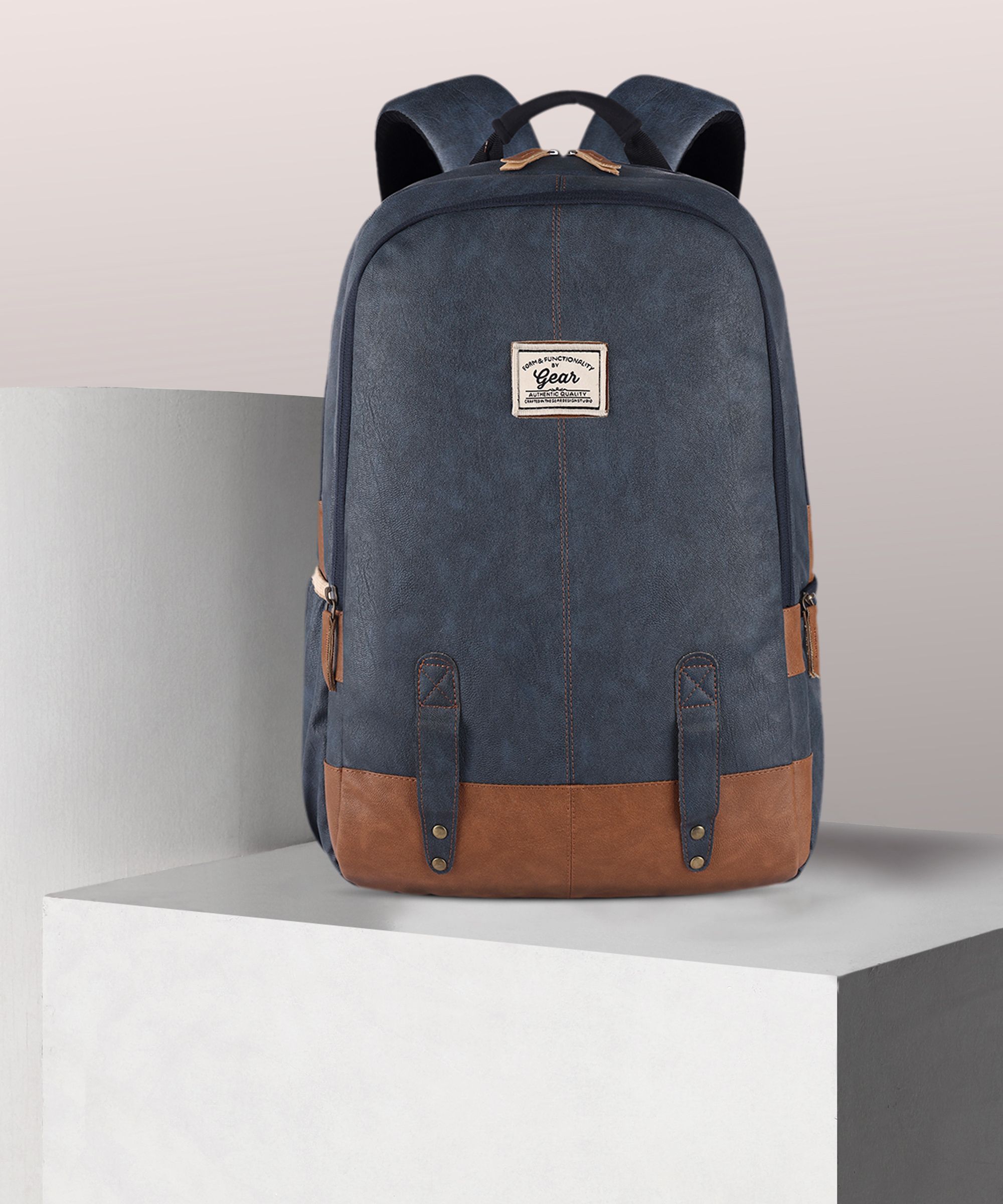 Medium 28 L Laptop Backpack Classic Leather without Anti Theft