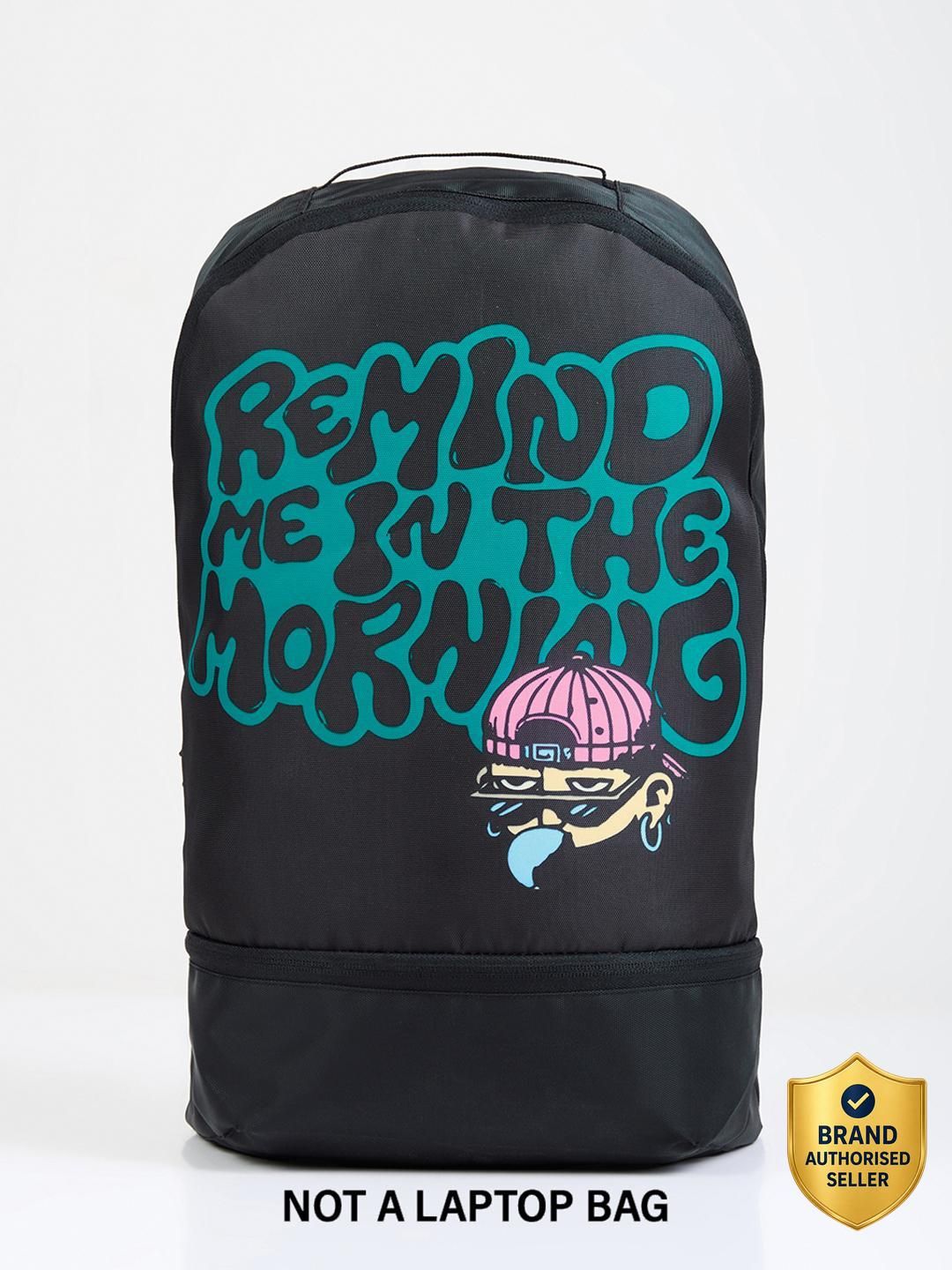 bewakoof Small 1 L Backpack Unisex Black Remind Me Printed Backpack-picture-11