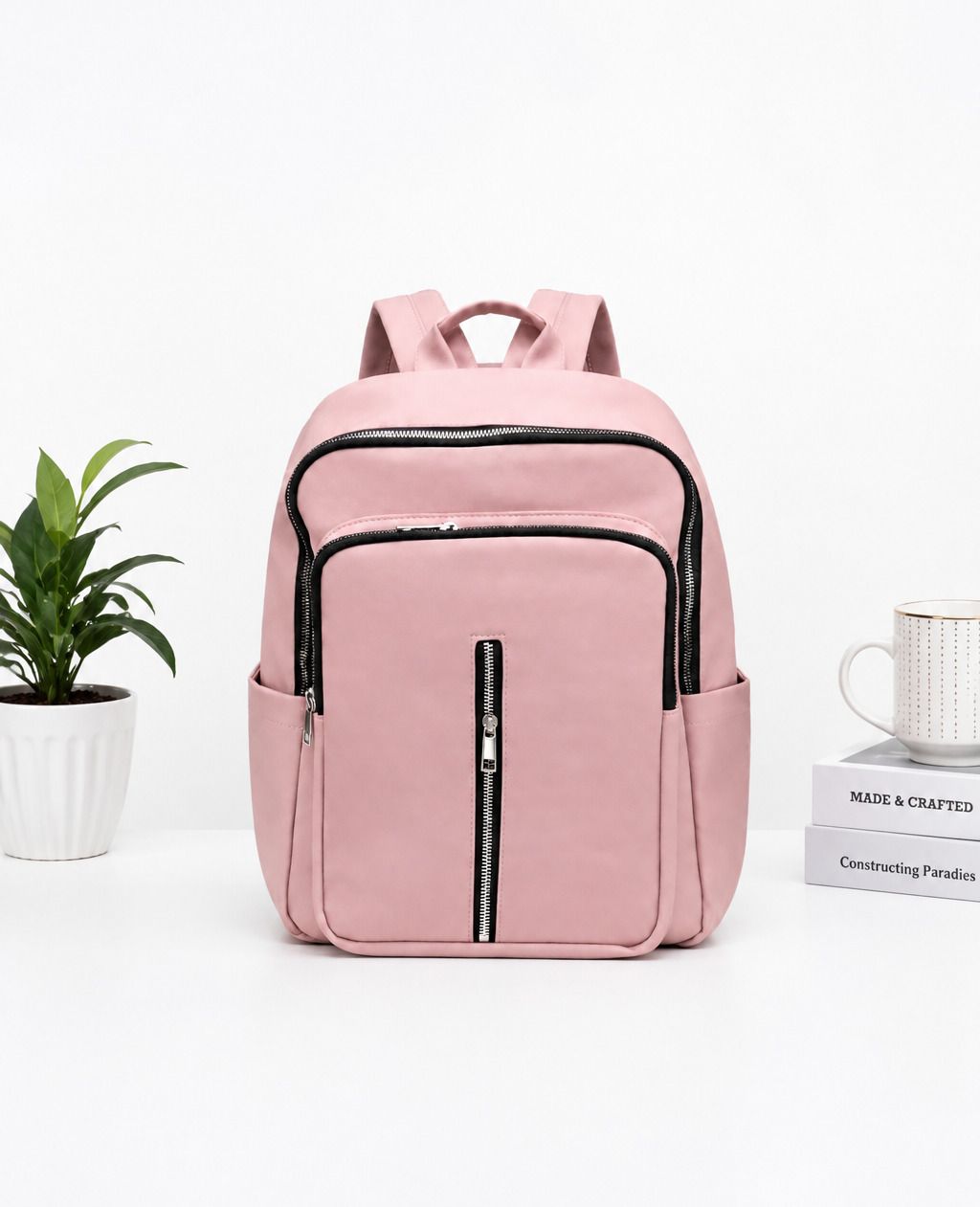 anandrajtrader Small 15 L Laptop Backpack UrbanBlush Stylish Vegan Leather College Backpack for Girls & Women-picture-22