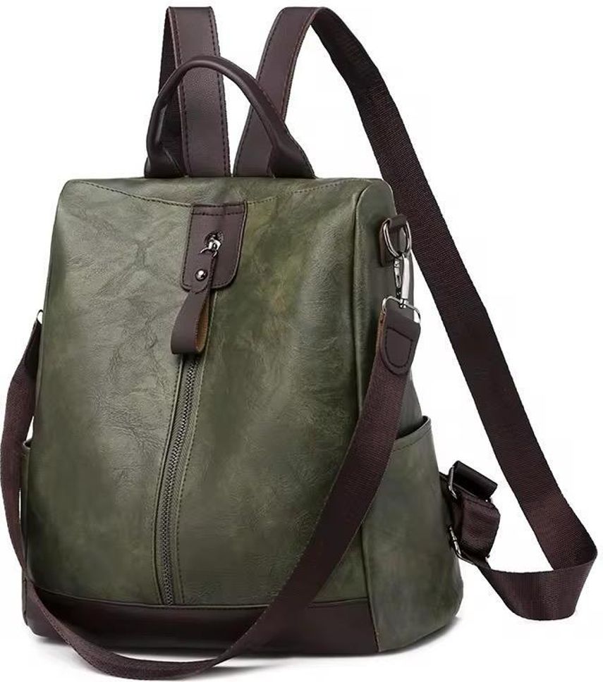 m rufous Small 20 L Backpack Ladies Green Vegan Leather Backpack for Office, College, Travel & Daily Use-picture-24