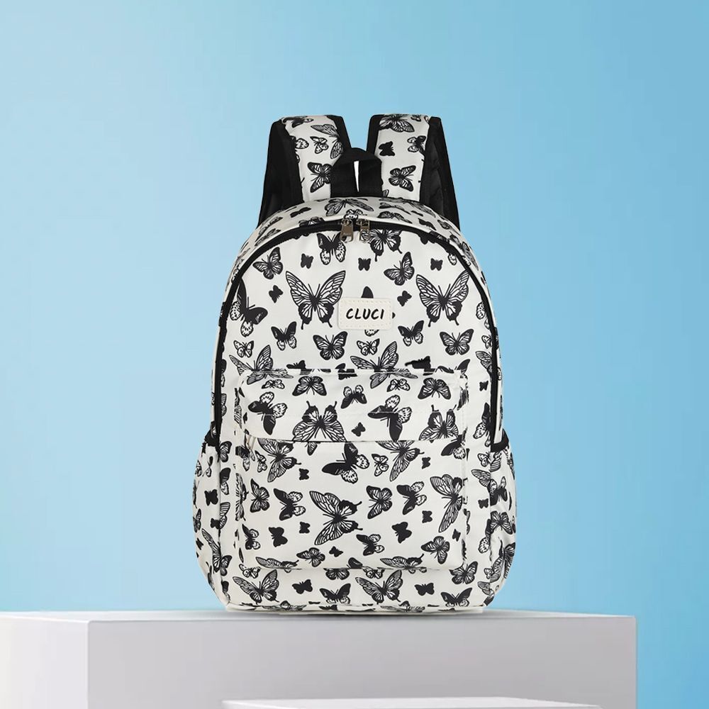 Medium 25 L Laptop Backpack New Design Stylish Girls Bag School Bag -CL-Printed-WhiteButterfly-12 --image-42