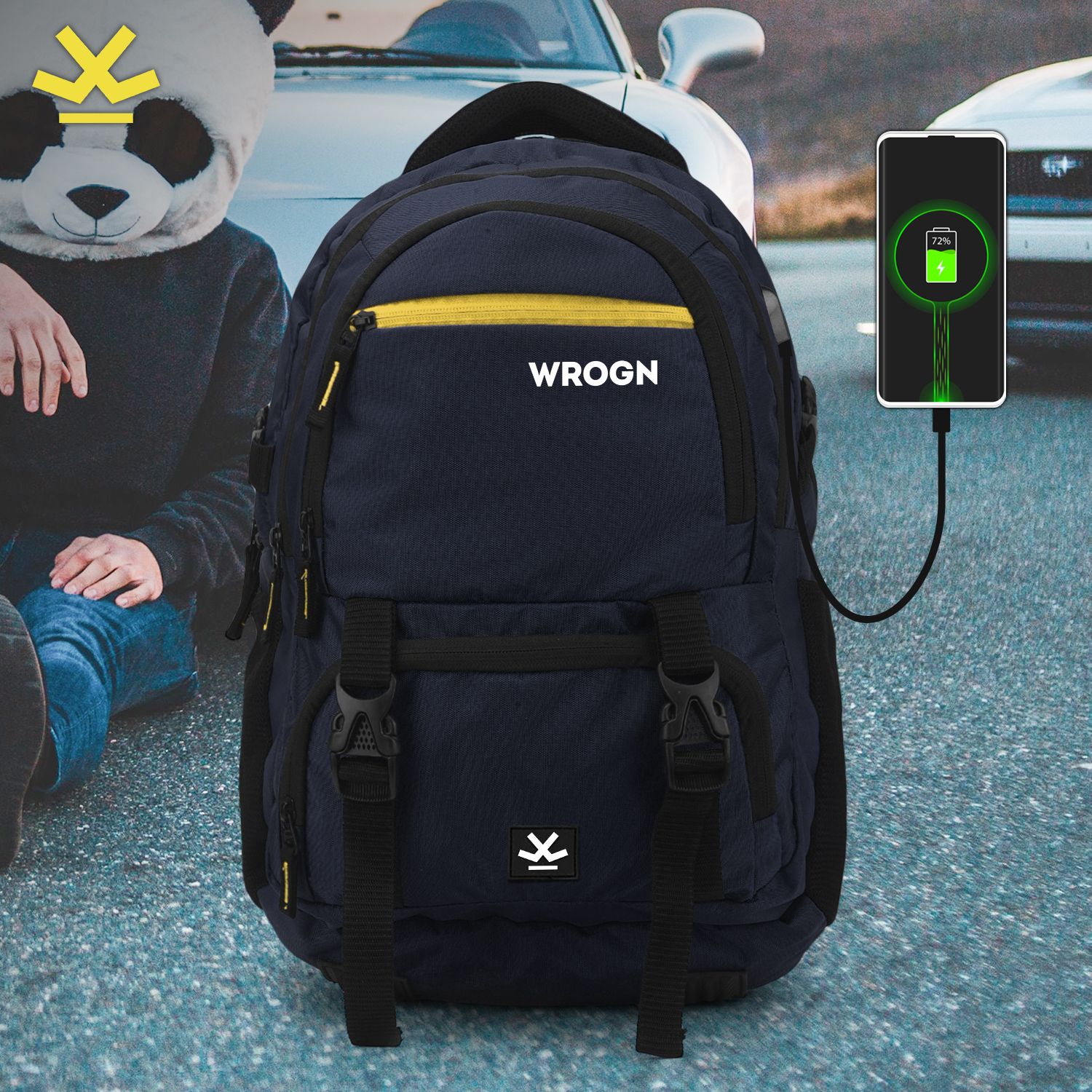 wrogn Large 40 L Laptop Backpack ASHPER Unisex with USB Port and Rain Cover-picture-30