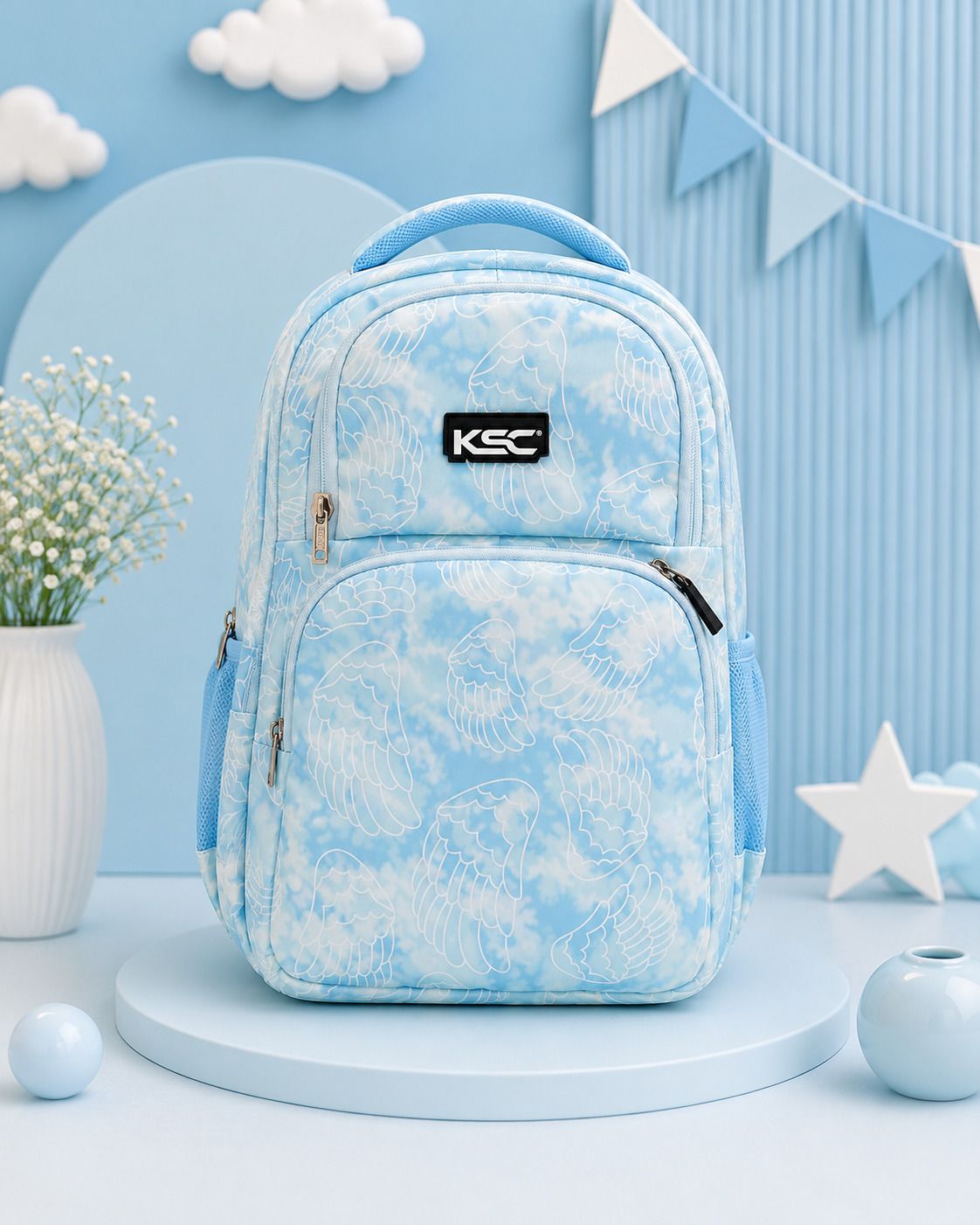 Small 7 L Backpack Girls Printed Purple Backpack with Multiple Compartments & Side Bottle Pockets-image-46