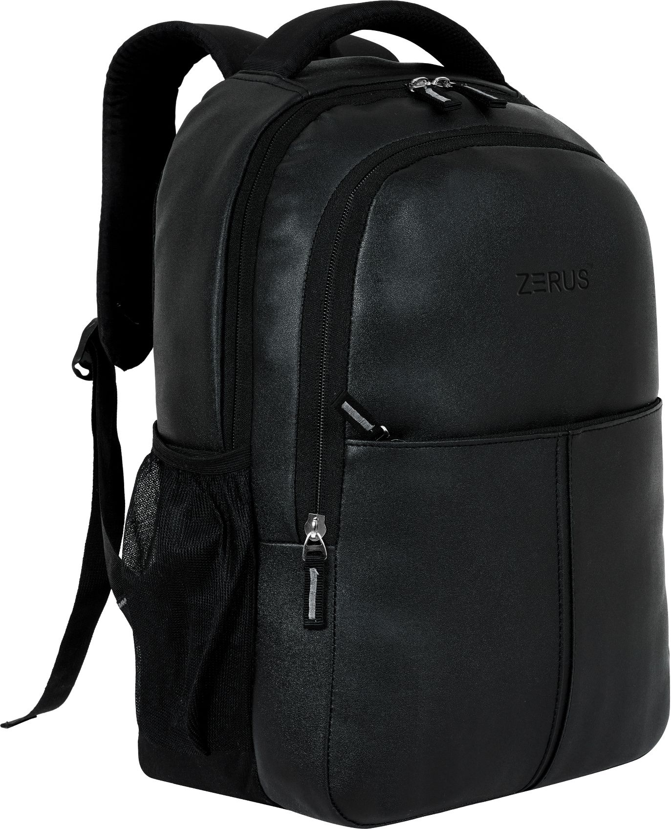 Large 33 L Laptop Backpack Fancy Black Bagpack 18-Inch PU Leather Backpack For Boys & Girls-image-43