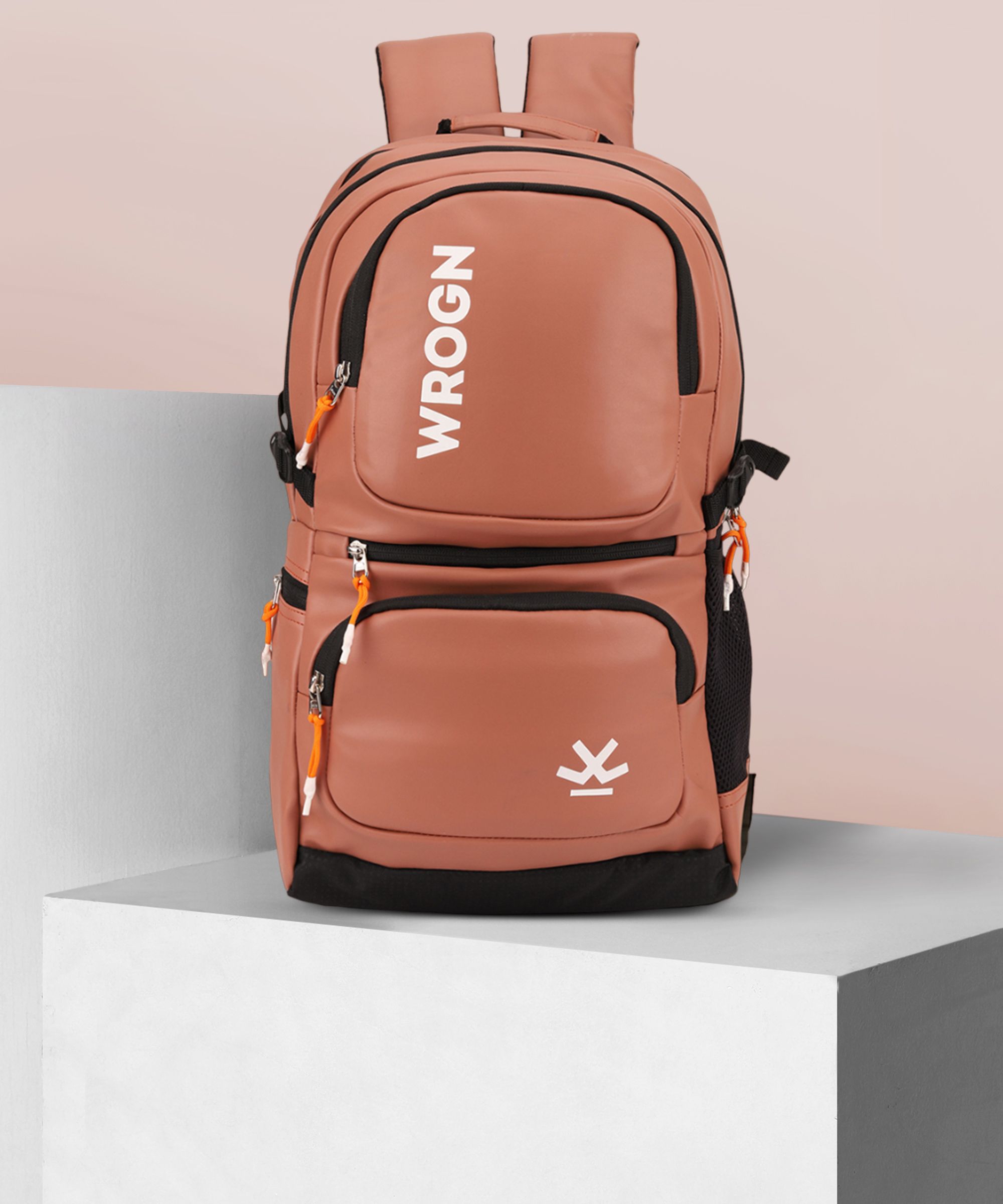 wrogn Large 35 L Laptop Backpack BP/REXINE/1500/BEIGE-BLK CHAIN-35L-picture-17