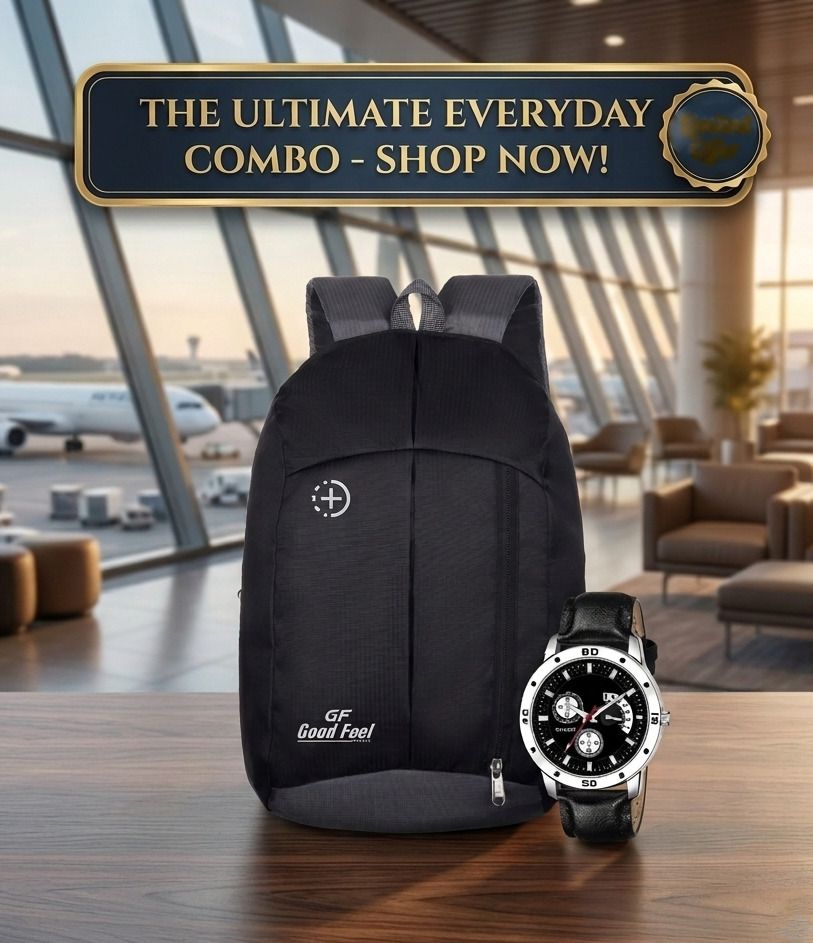 goodfeel Small 20 L Backpack NEW ARRIVAL POLYESTER BACKPACK FOR ALL WEATHER USE + ANALOG WATCH-picture-43