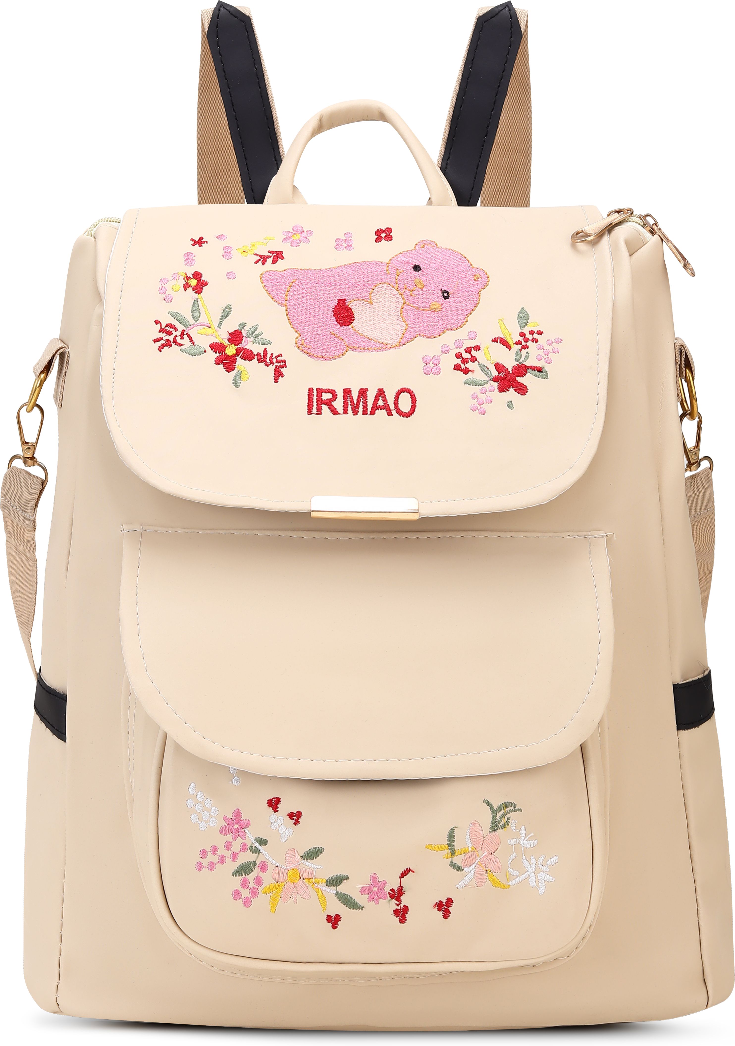 fashmart Small 18 L Backpack Women's Embroidered PU Leather Backpack | Stylish College Bag for Women & Girls-picture-13