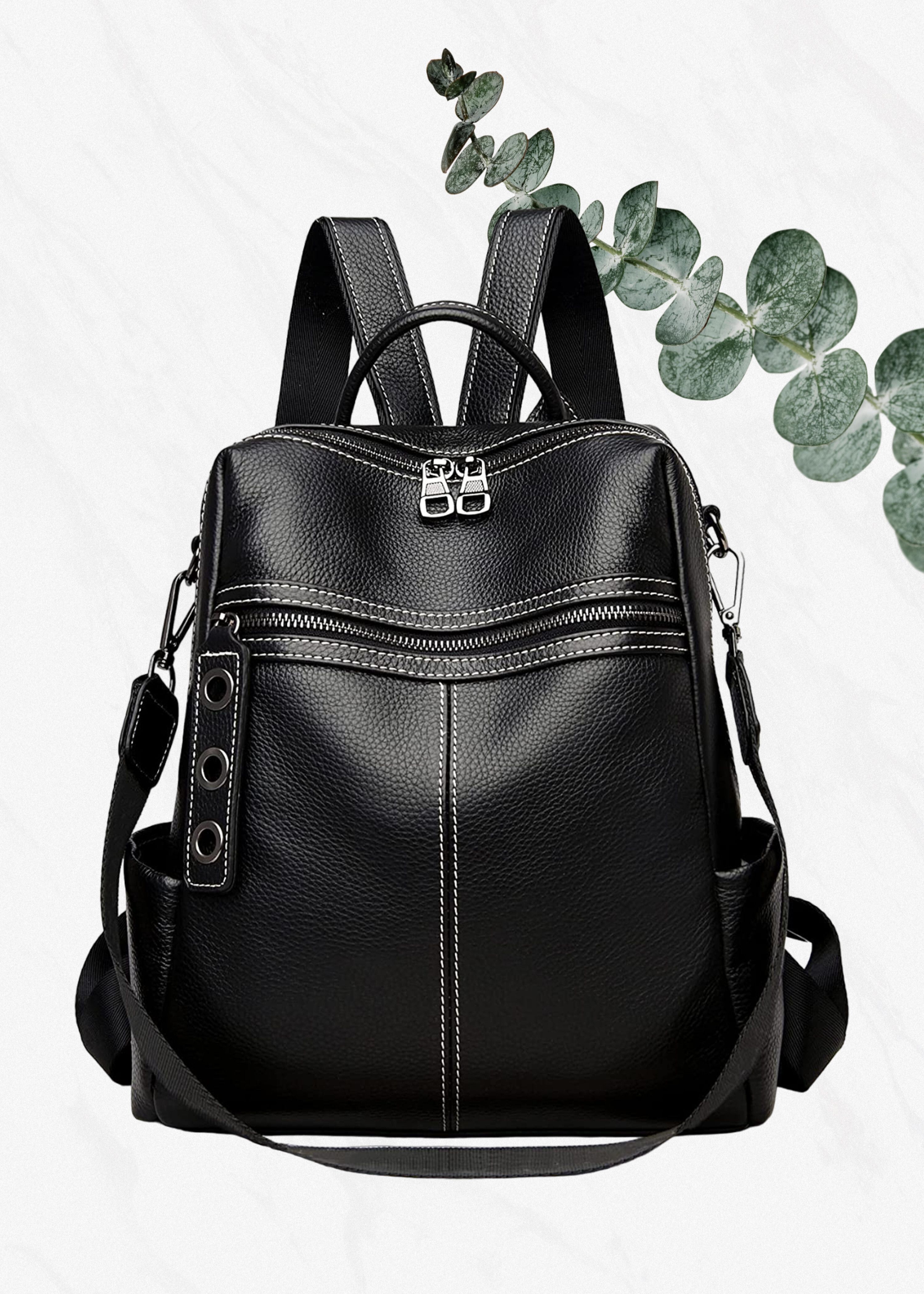 Medium 27 L Backpack Fashion Anti-theft Purse for Women Travel Vintage PU Leather Shoulder-image-5