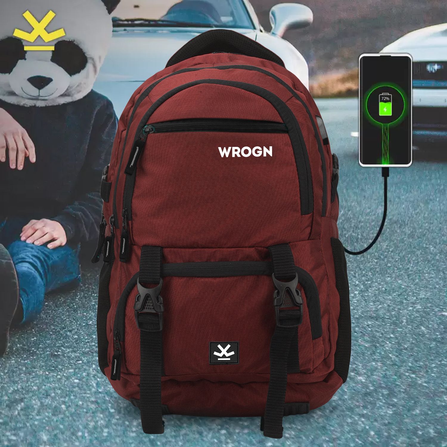 wrogn Large 40 L Laptop Backpack Unisex Backpack with USB Port and Rain Cover-picture-11