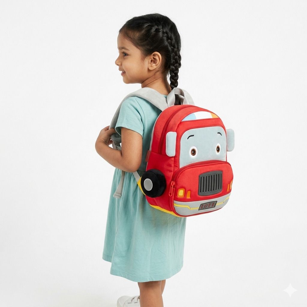 Small 10 L Backpack Stlylish Red CarWaterproof School Bag for Girls and Boys-image-45
