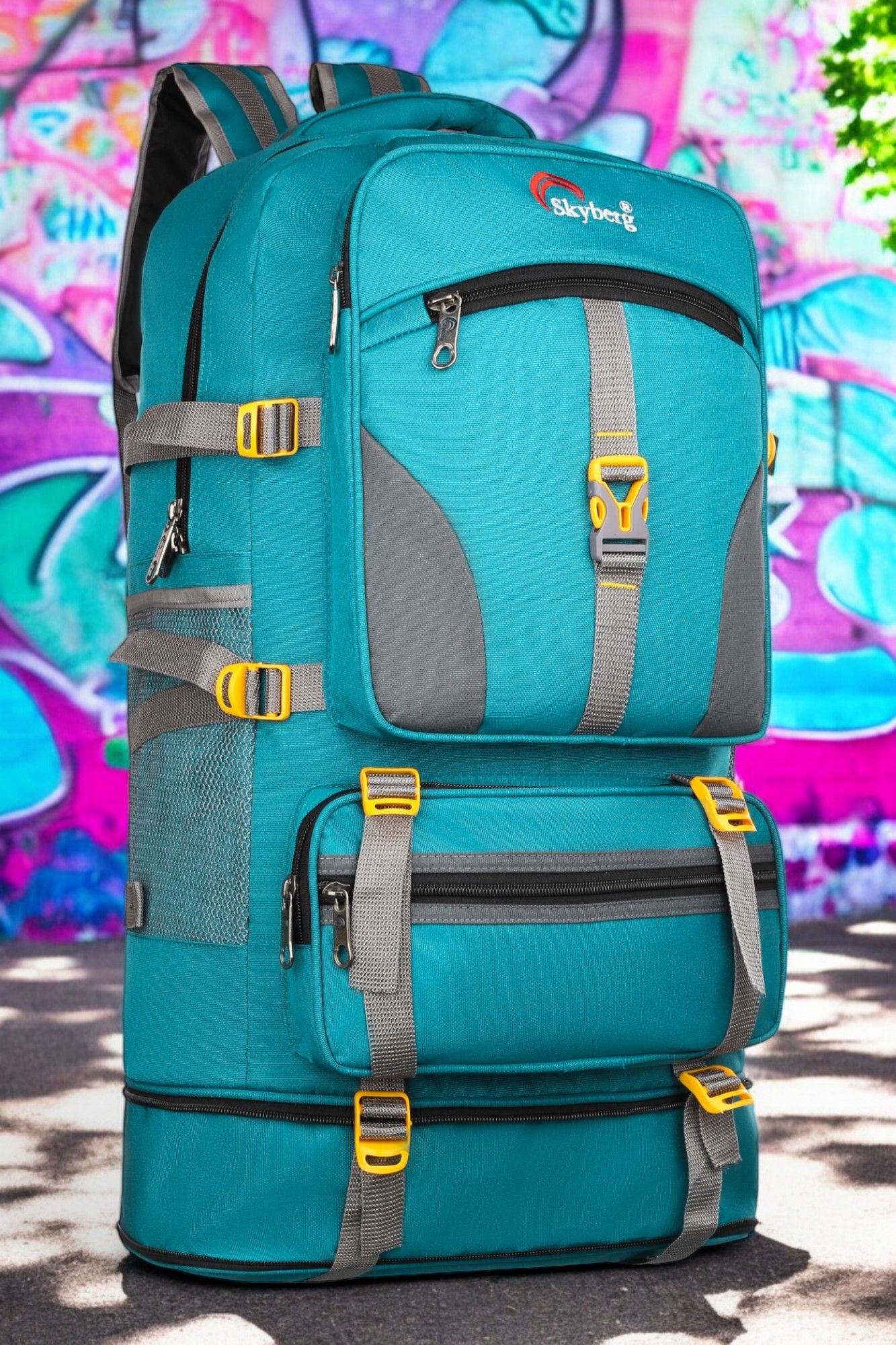 skyberg Large 60 L Laptop Backpack 60 Litres Curve Water Resistant Rucksack For Hiking Trekking And Travel - Unisex-picture-14