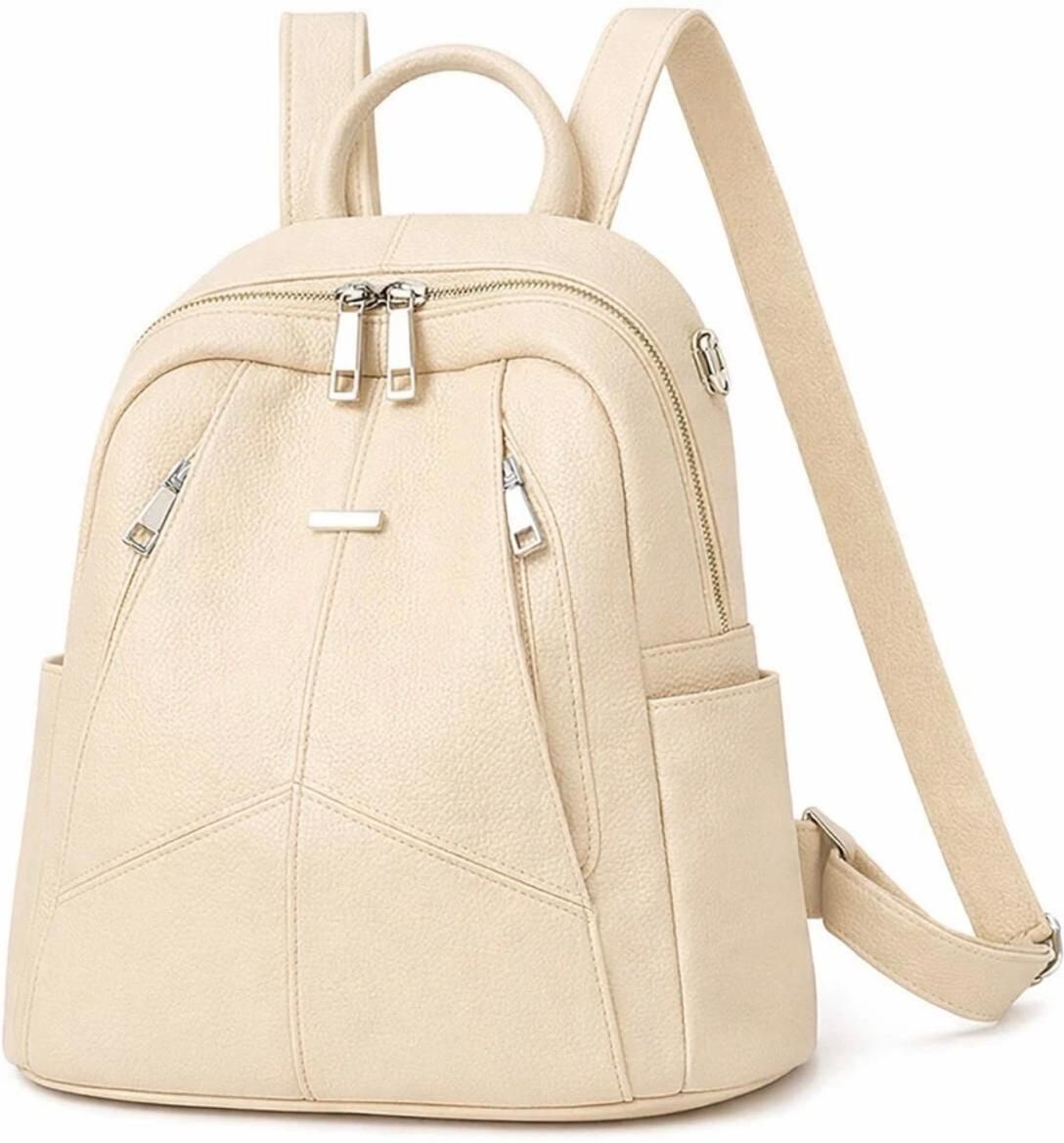 Small 20 L Laptop Backpack Women Pink Backpack Handbag | Fashion Leather Backpack Purse with Multi Pockets-image-49