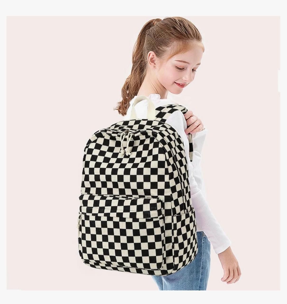 satic Medium 25 L Backpack Checkered Backpack for Girls & Women | School College Bag-picture-17