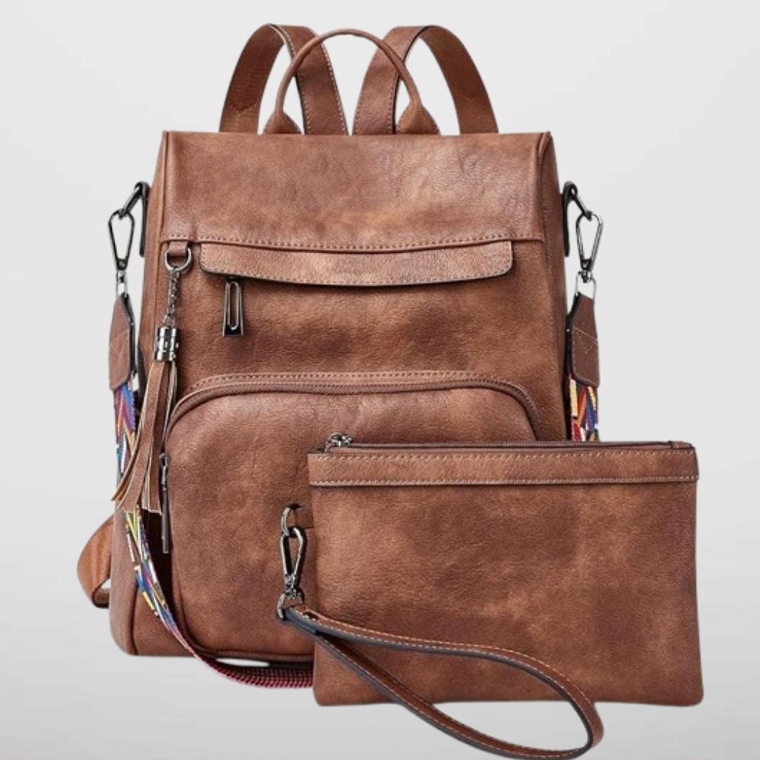 Medium 22 L Backpack Purse for Women Convertible Travel Vintage PU Leather Shoulder 25 L Backpack-image-27