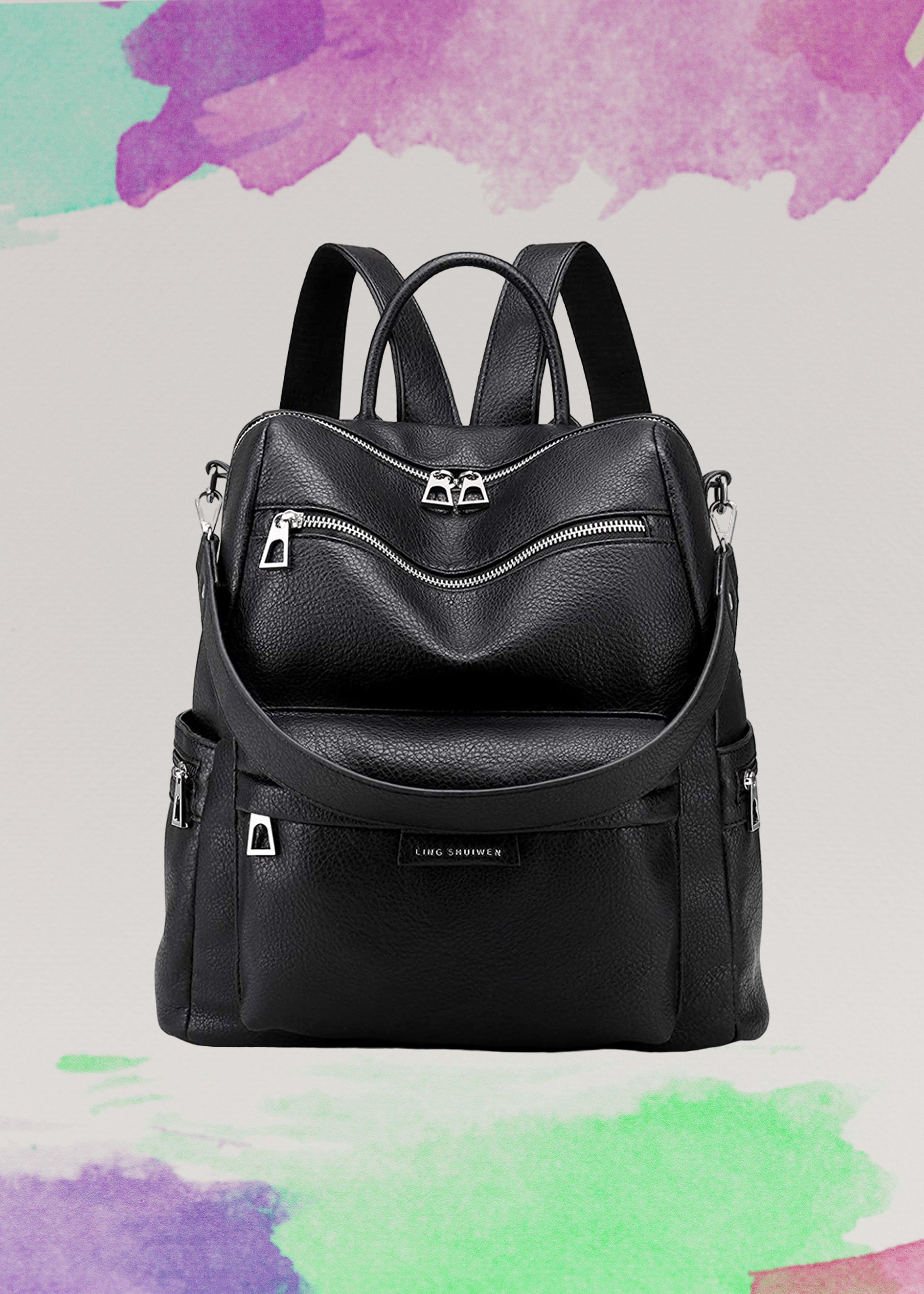 Medium 25 L Backpack Fashion Anti-theft Purse for Women Travel Vintage PU Leather Shoulder-image-39