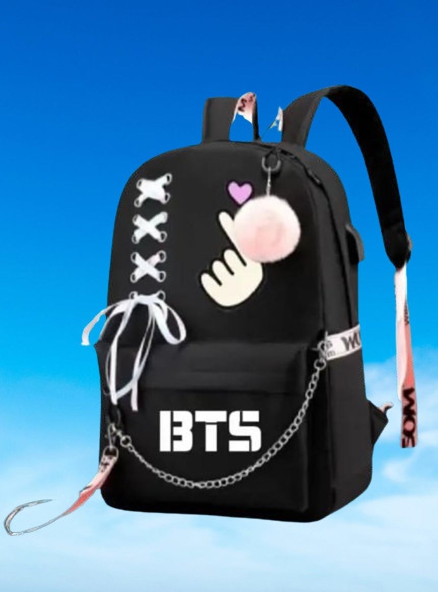 Small 20 L Backpack BTS Waterproof Printed Casual Backpack For Girls-image-25