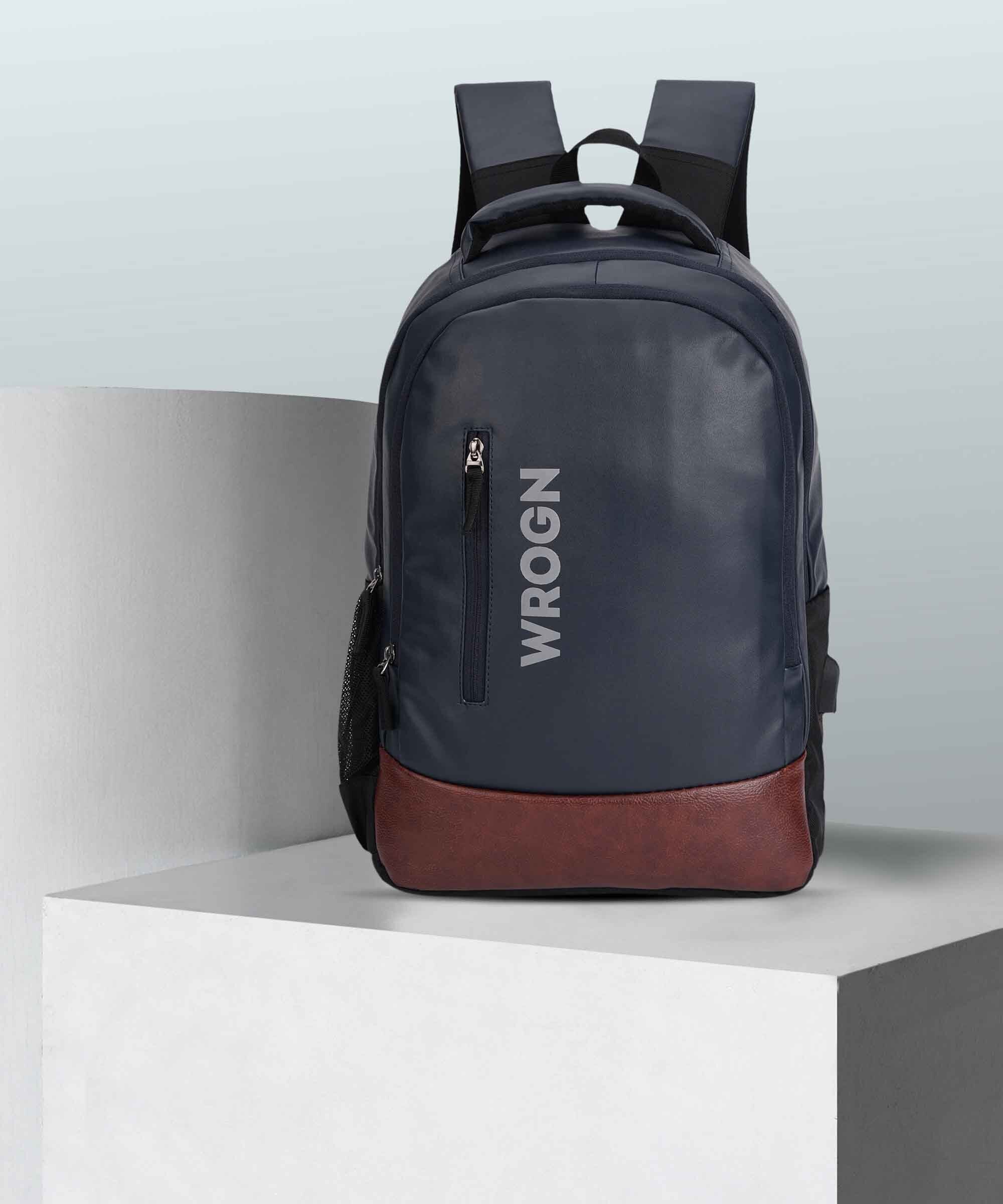 Large 35 L Laptop Backpack USB charging port, Anti theft pocket , 15.5 inches Laptop Faux Leather backpack-image-28