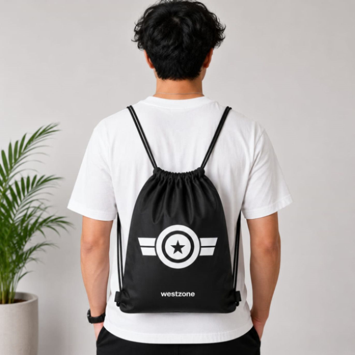 westzone Small 11 L Backpack Drawstring Bags | Printed String Backpack black-picture-33