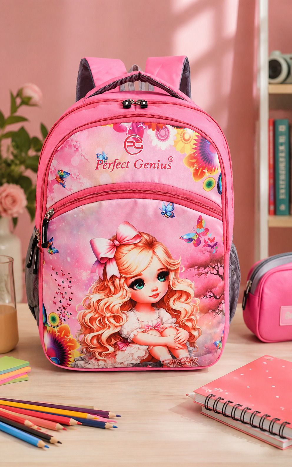 Medium 24 L Backpack Printed Kids School Backpack for Girls Lightweight Water Resistant School Bag-image-9