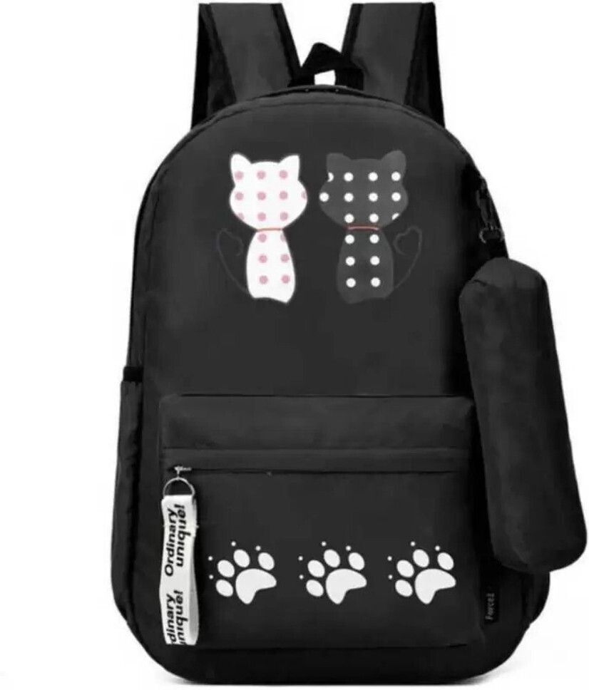 Medium 24 L Backpack Women Cat Printed Design Shoulder Bag For Girls - jj-image-48
