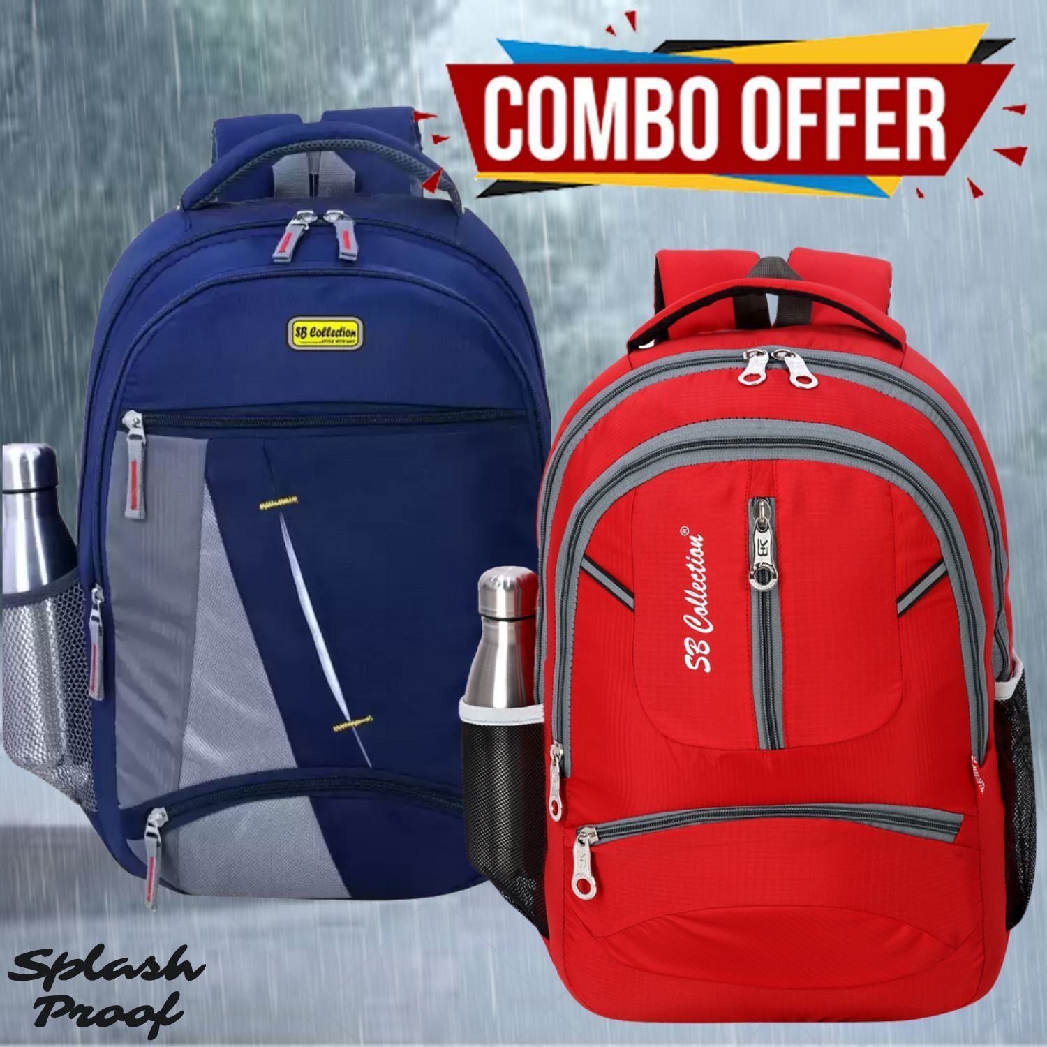 Large 32 L Laptop Backpack Premium Water-Proof Bags (Combo of 2) for Daily Commute of School College Office-image-46
