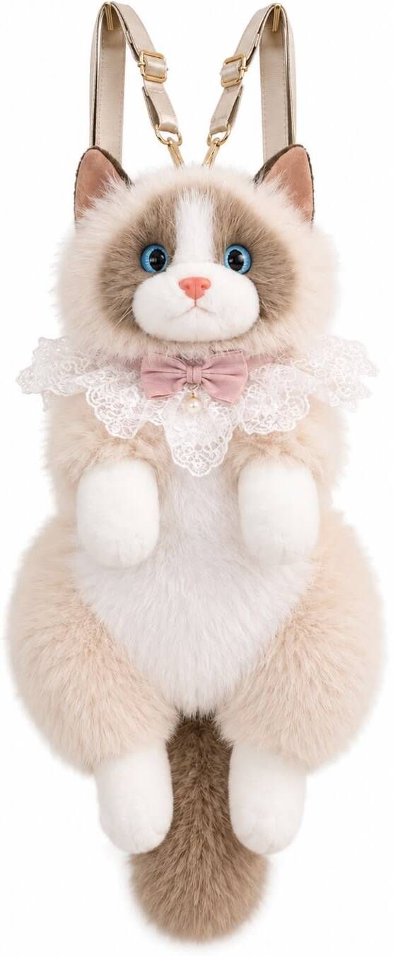navrangi Small 3 L Backpack Tuxedo Cat Plush Backpack-picture-6