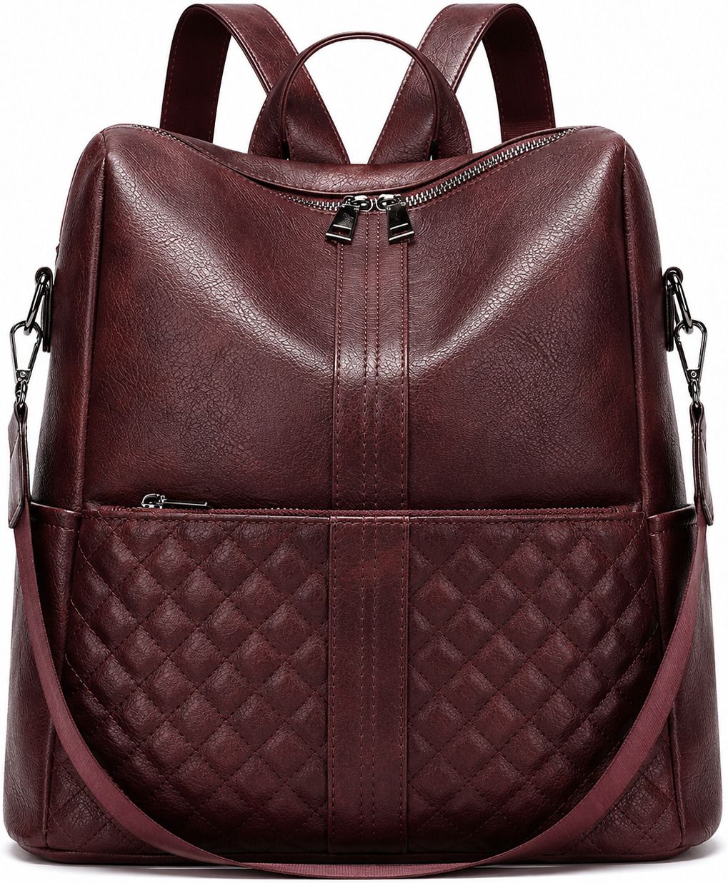 craftwood Small 15 L Backpack Women Quilted Leather Backpack,Convertible Shoulder Bag Office Backpack college-picture-2