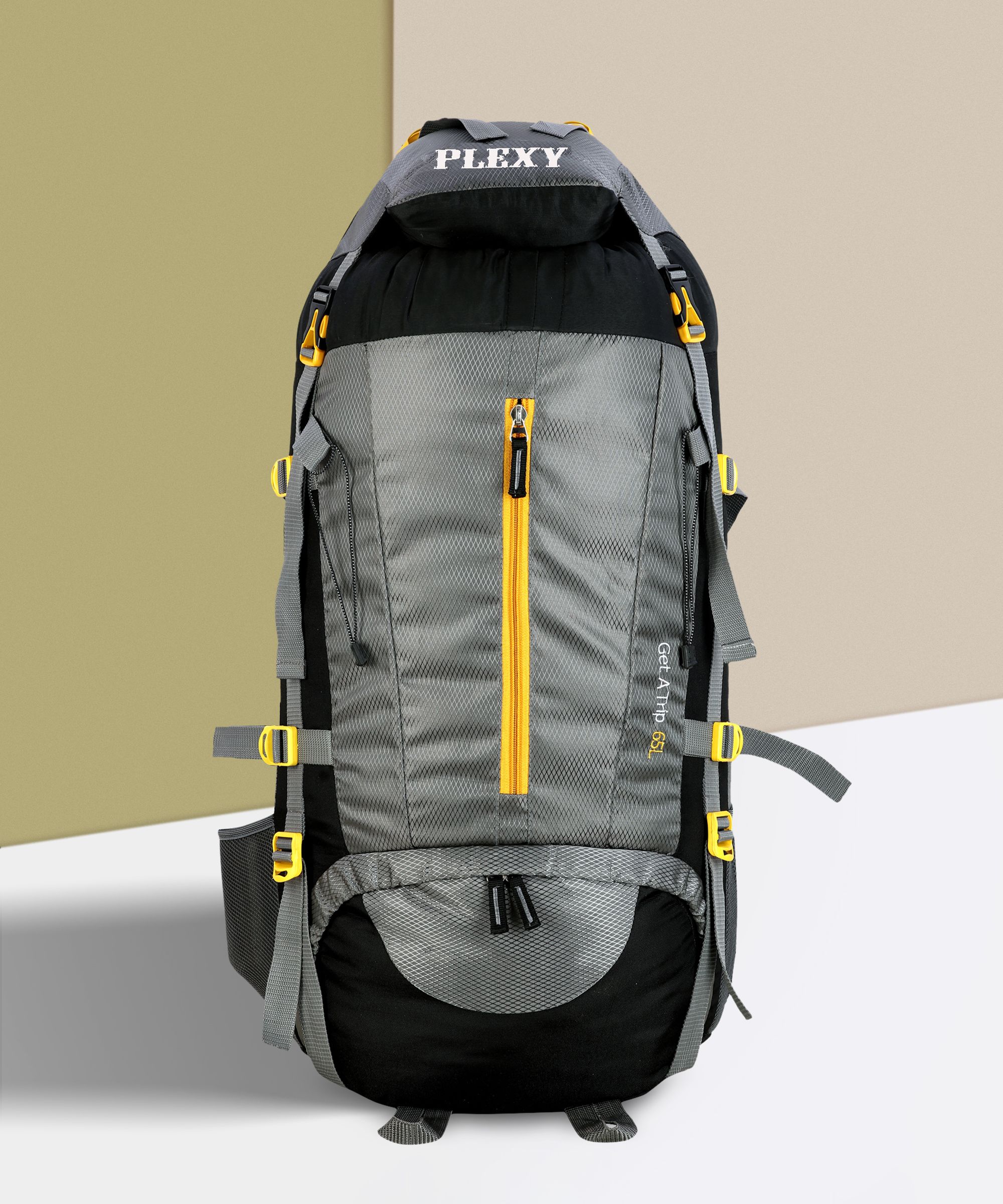 Large 65 L Laptop Backpack Trekking/Travel Rucksack Bag With WaterResistantShoe Compartment Rucksack(Grey)-image-22
