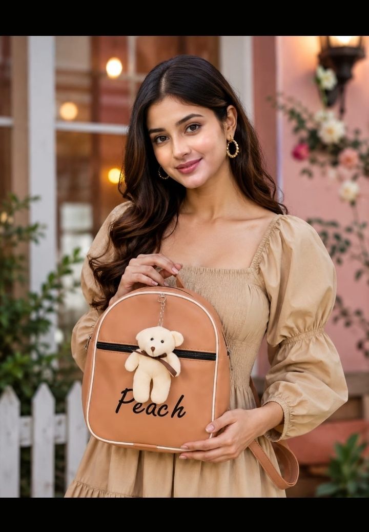 khatushyambag Small 6 L Backpack Peach Teddy Backpack-picture-18