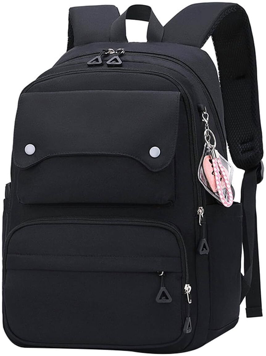 gustave Medium 26 L Backpack Large Capacity Black Nylon School Backpack for Girls with Comfortable Straps-picture-12