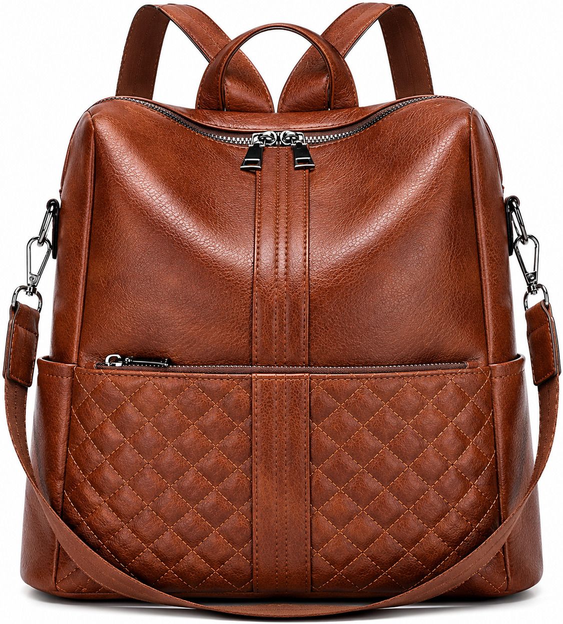 craftwood Small 15 L Backpack Women Quilted Leather Backpack,Convertible Shoulder Bag Office Backpack college-picture-5