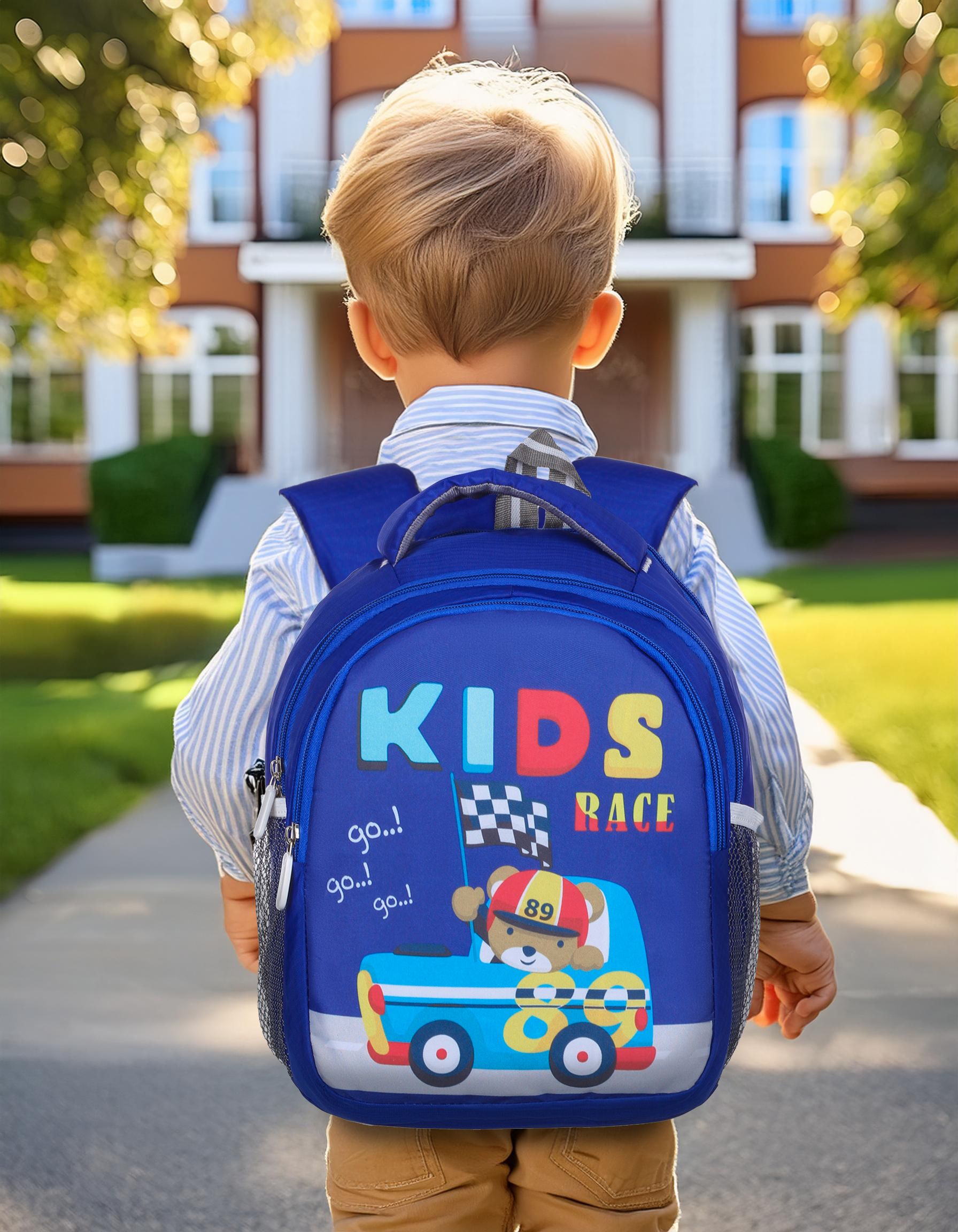 Medium 21 L Backpack Kids Race teddy bag for Class nursery,UKG,LKG,1st standard