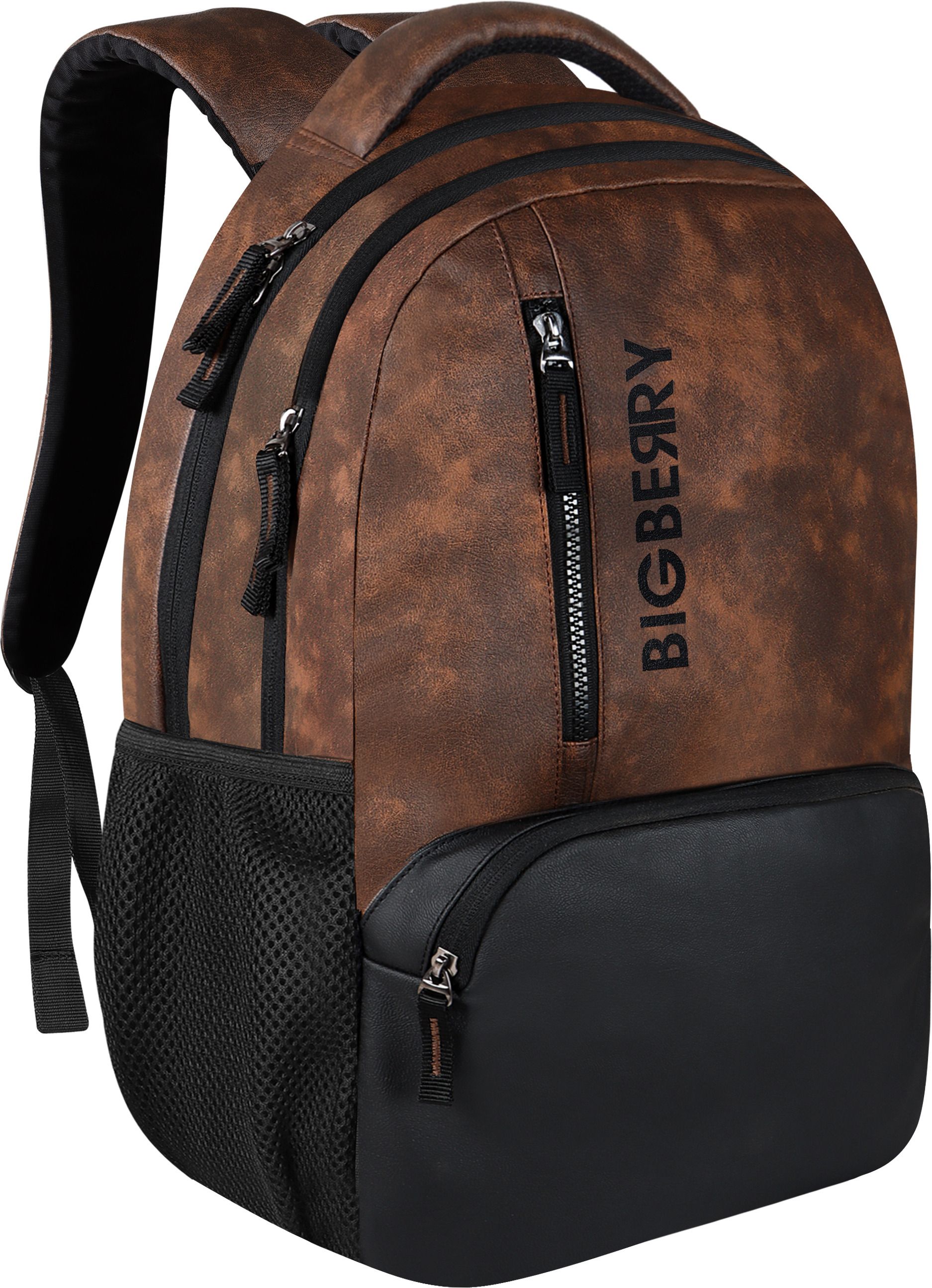 bigberry Medium 28 L Laptop Backpack NEWAGE 28 Ltrs genuine PU Brown Backpack with Multiple Compartments & organiser-picture-16