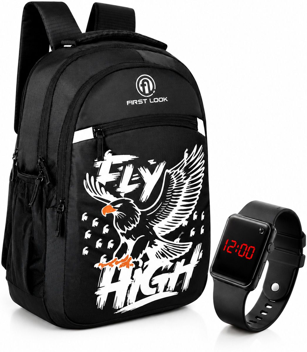 Medium 30 L Backpack for Men Women Boys Girls | School College Office Travel Bag Free LED Watch-image-48