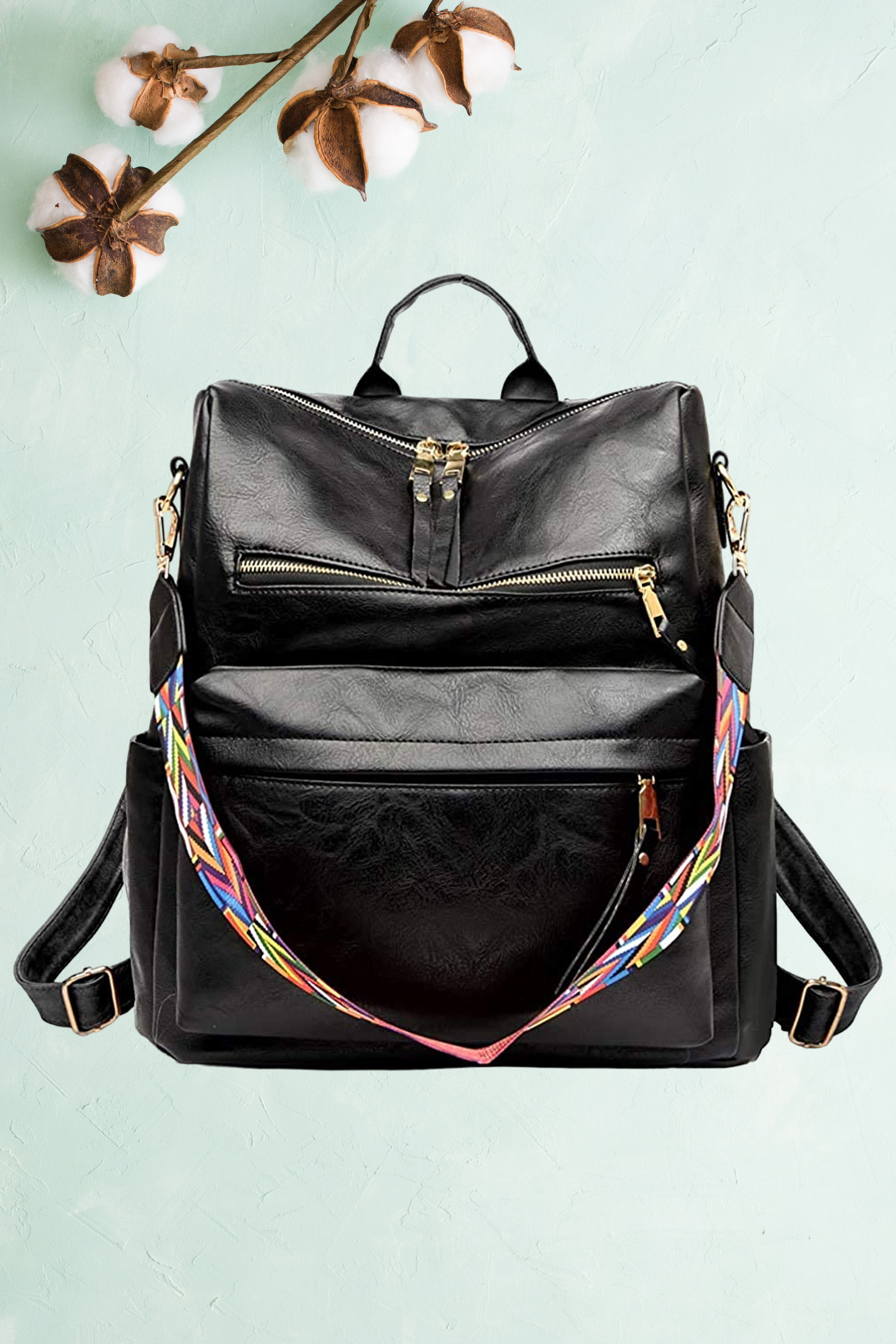 womenbuzz Medium 24 L Backpack Women's Fashion Backpack Purses Multipurpose Design and Shoulder Bag PU Leather-picture-35