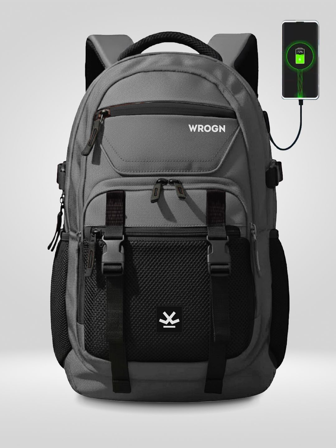 Large 42 L Laptop Backpack Unisex Ashper 2.0 with USB Port, Rain Cover and Reflective Strip