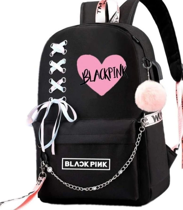 Medium 27 L Laptop Backpack Black pink pirent - J-image-29