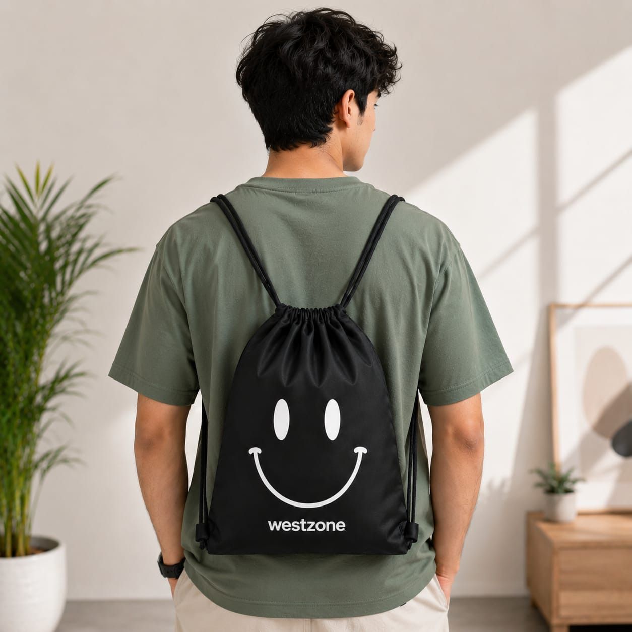 Small 10 L Backpack Drawstring Backpack Bag Men | Lightweight Gyms Bags smiley-image-28